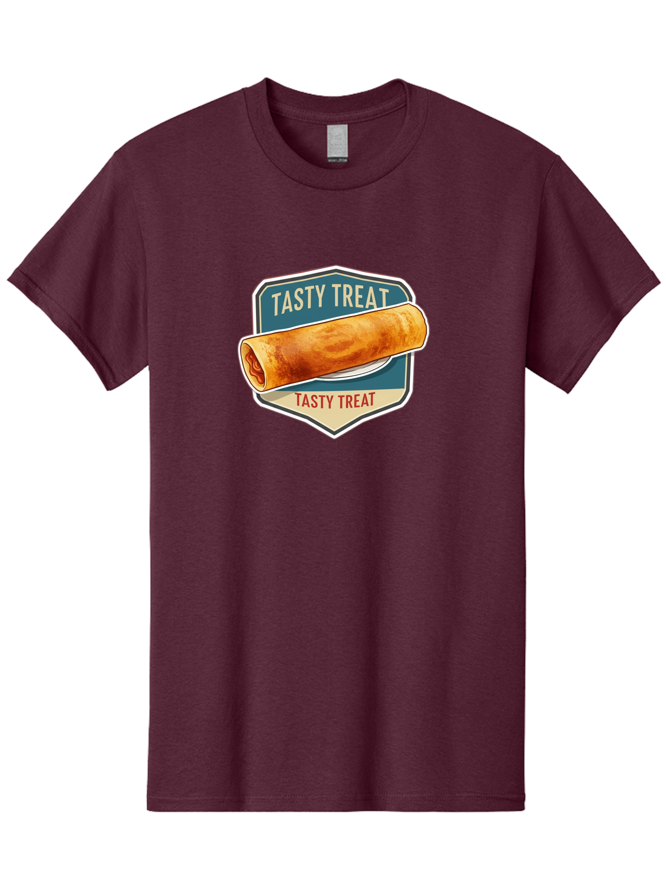 Tasty-Treat-5 Men'S Graphic Tee, 100% Cotton, Comfortable Casual Summer Wear, Machine Washable, Egg Roll, Food Logo, Tasty Treat, Savory Snack, Wrapped Delicacy, Rolled Pastry, Delicious Treat, Culinary Delight Bab514