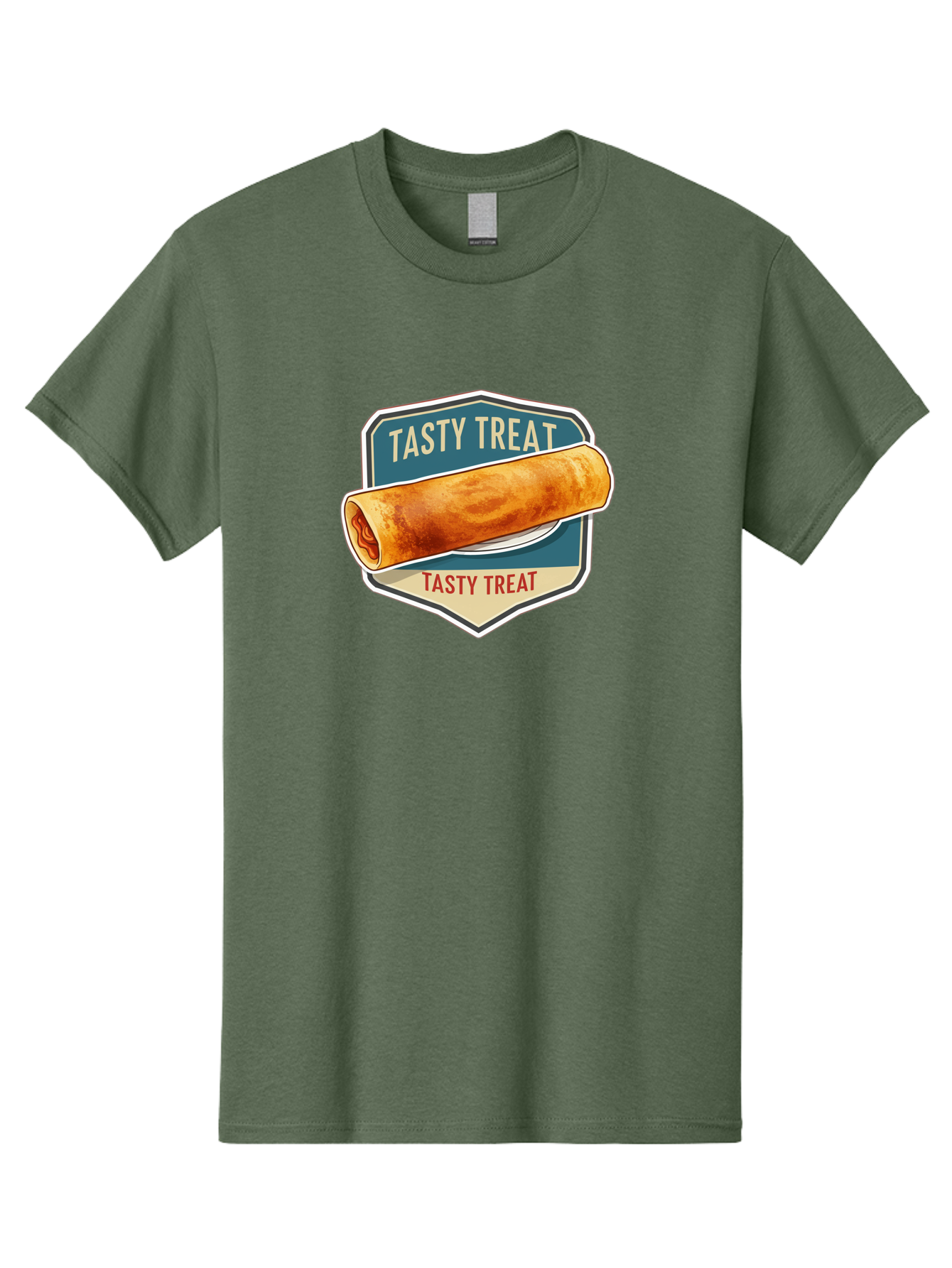 Tasty-Treat-5 Men'S Graphic Tee, 100% Cotton, Comfortable Casual Summer Wear, Machine Washable, Egg Roll, Food Logo, Tasty Treat, Savory Snack, Wrapped Delicacy, Rolled Pastry, Delicious Treat, Culinary Delight Bab514