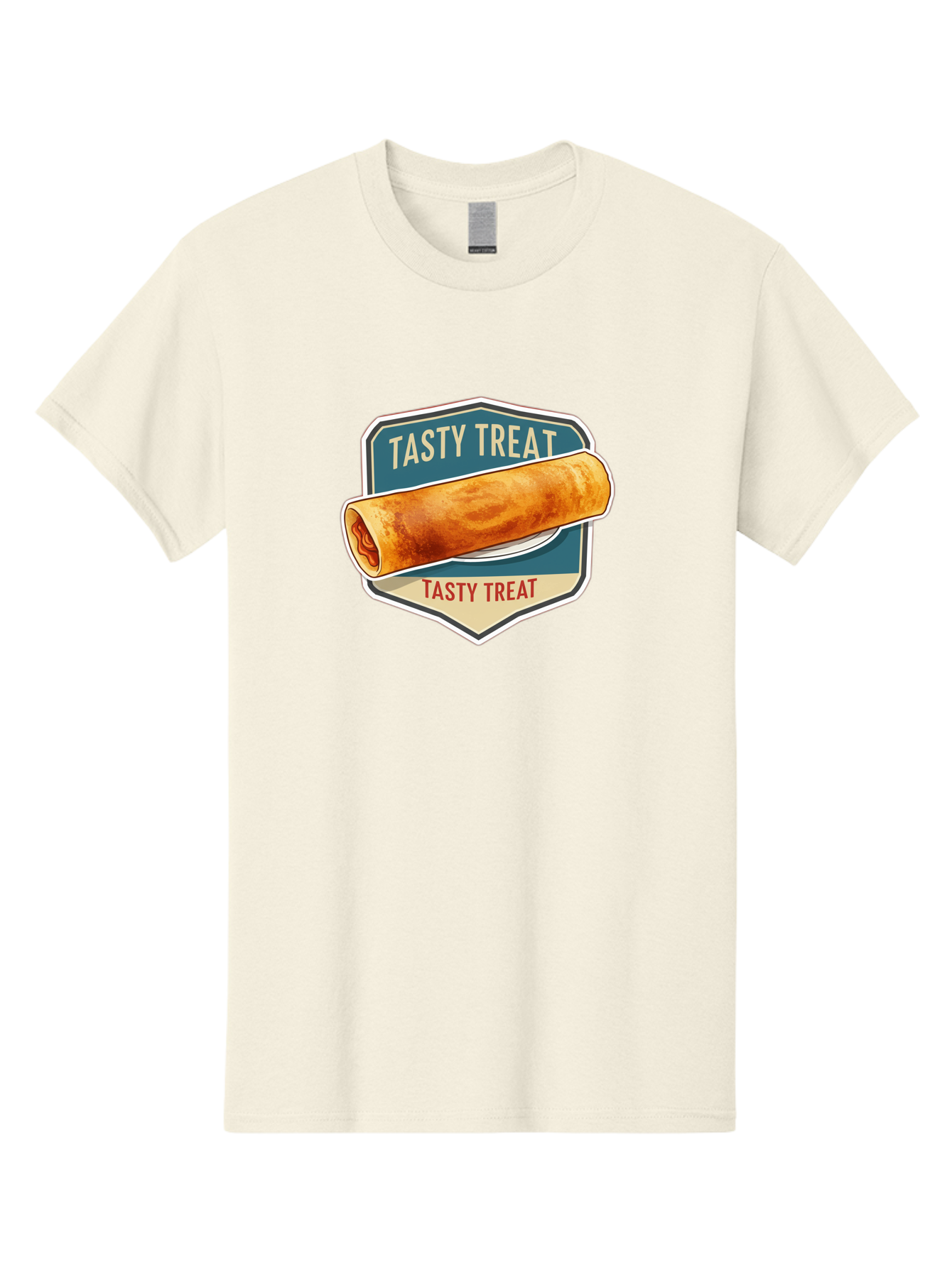 Tasty-Treat-5 Men'S Graphic Tee, 100% Cotton, Comfortable Casual Summer Wear, Machine Washable, Egg Roll, Food Logo, Tasty Treat, Savory Snack, Wrapped Delicacy, Rolled Pastry, Delicious Treat, Culinary Delight Bab514