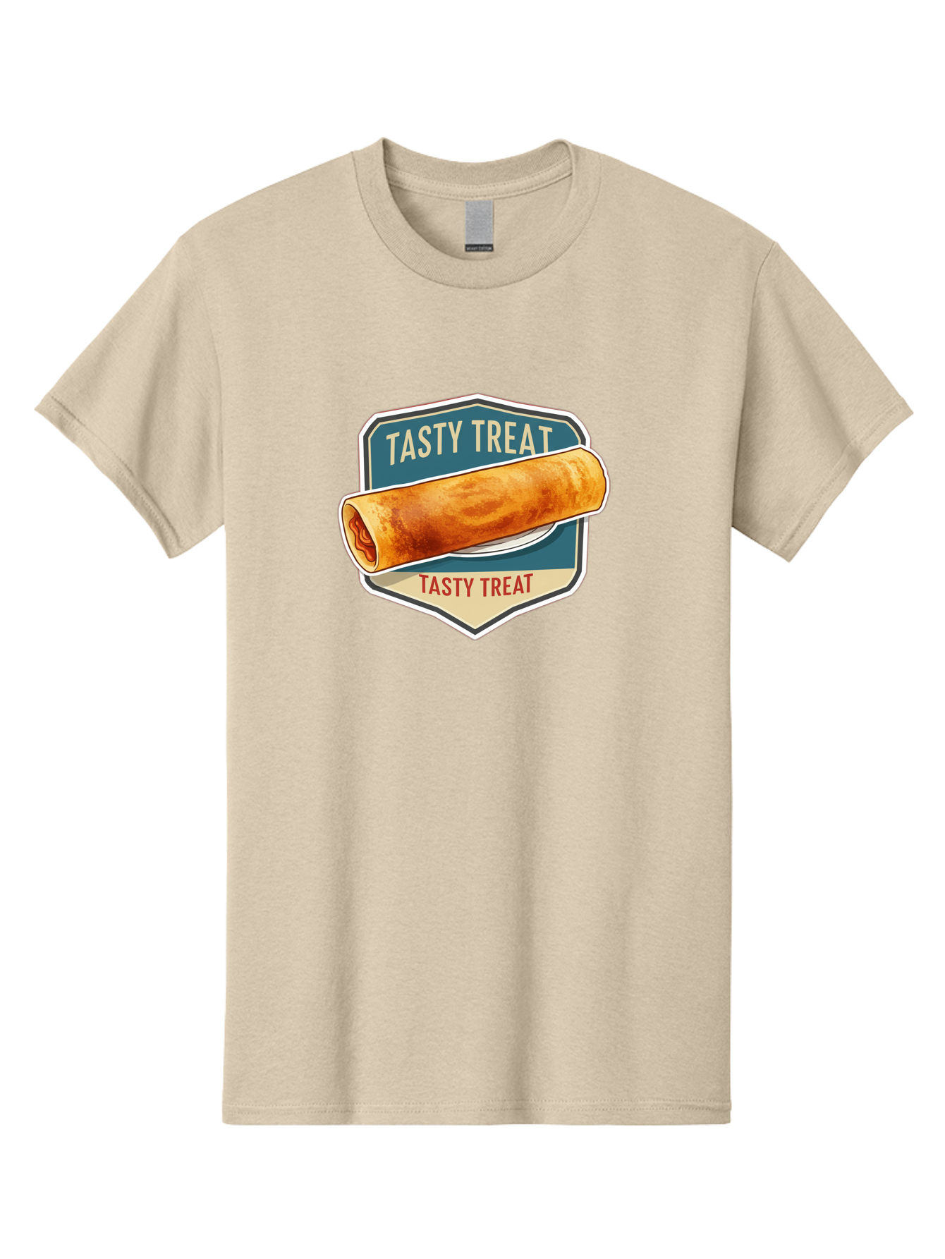 Tasty-Treat-5 Men'S Graphic Tee, 100% Cotton, Comfortable Casual Summer Wear, Machine Washable, Egg Roll, Food Logo, Tasty Treat, Savory Snack, Wrapped Delicacy, Rolled Pastry, Delicious Treat, Culinary Delight Bab514