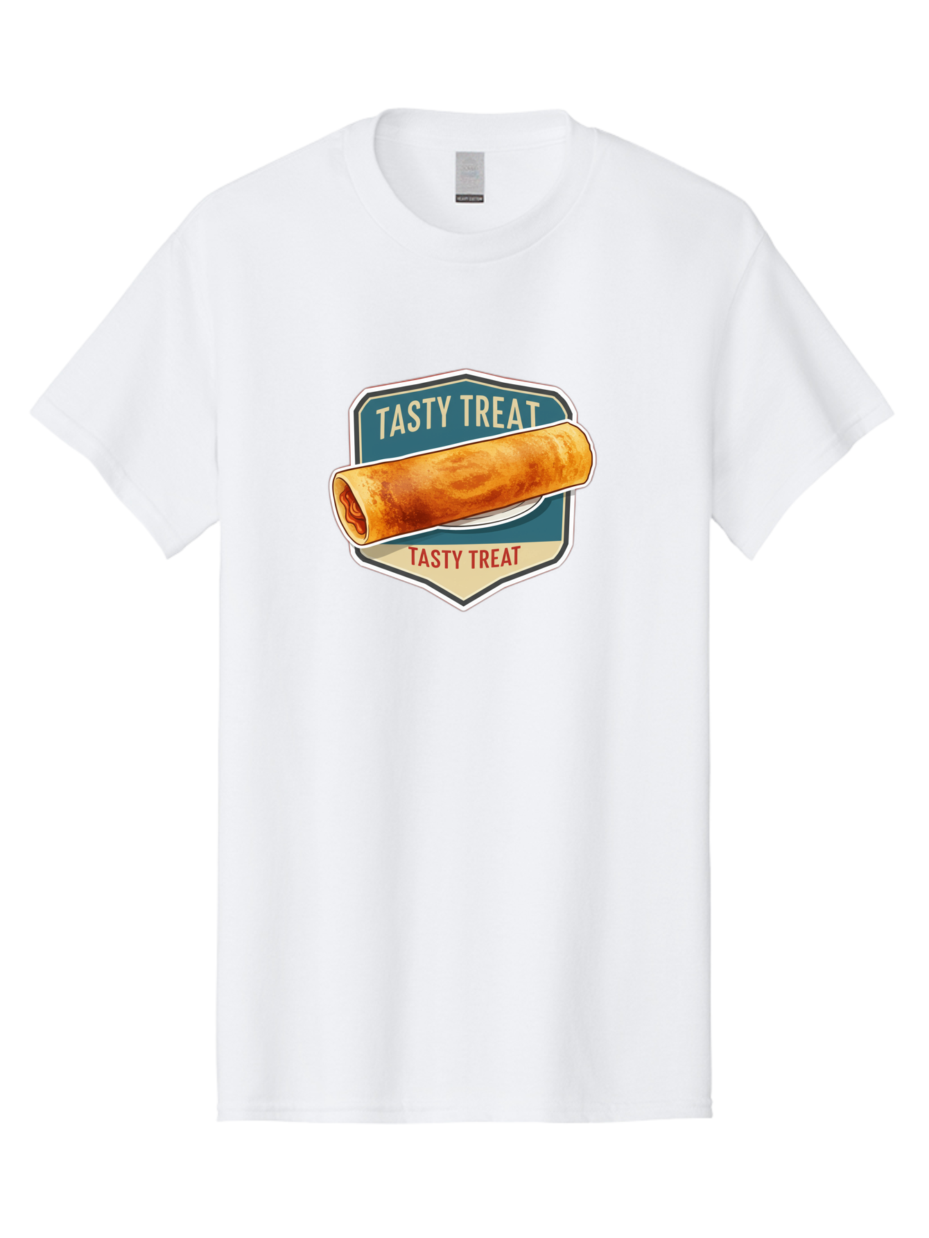 Tasty-Treat-5 Men'S Graphic Tee, 100% Cotton, Comfortable Casual Summer Wear, Machine Washable, Egg Roll, Food Logo, Tasty Treat, Savory Snack, Wrapped Delicacy, Rolled Pastry, Delicious Treat, Culinary Delight Bab514