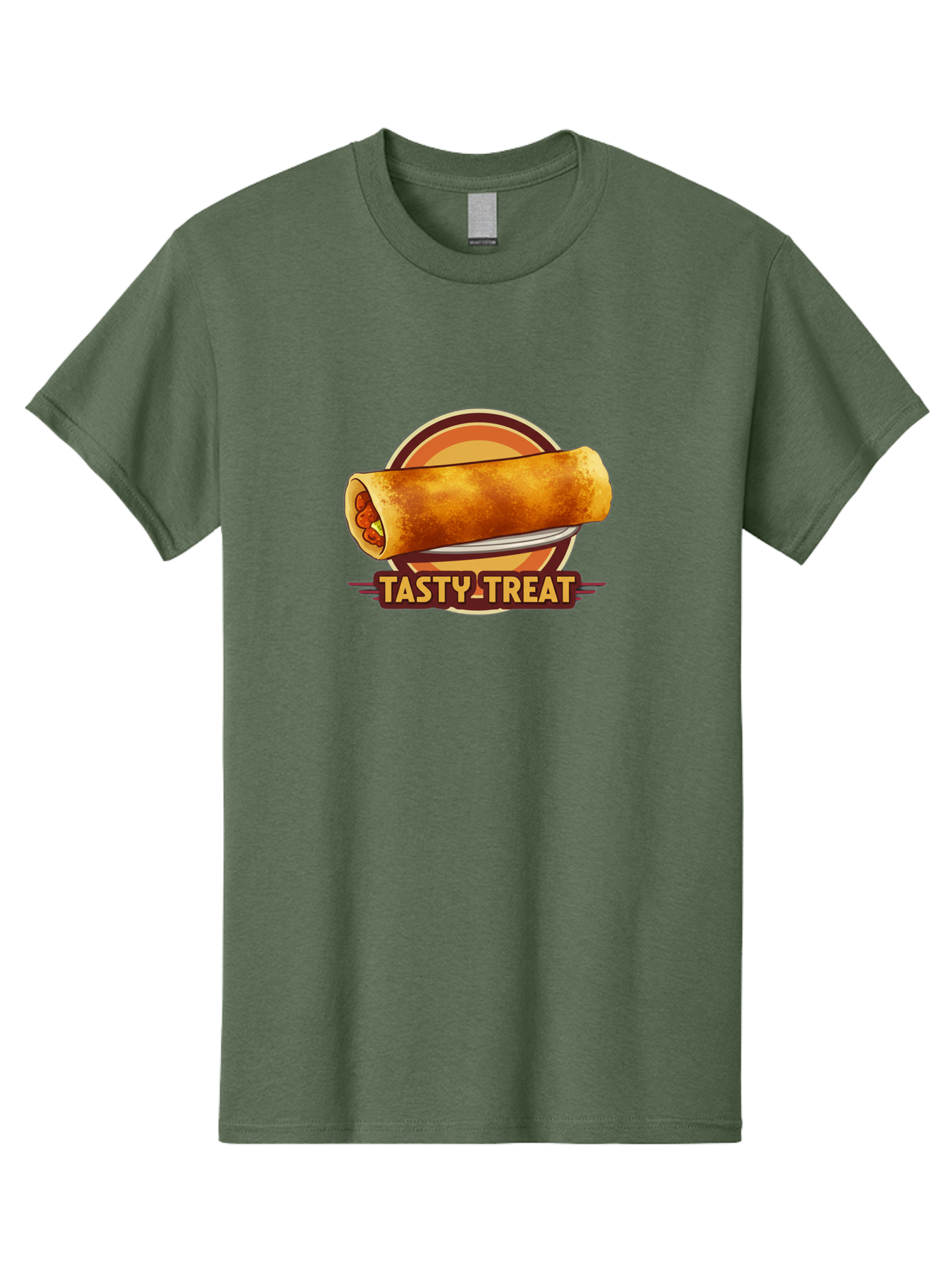 Tasty-Treat-7 Men'S Graphic Tee, 100% Cotton, Comfortable Casual Summer Wear, Machine Washable, Delicious Spring Roll, Tasty Filling, Savory Snack, Crispy Texture, Appetizing Dish, Finger Food, Meal On The Go, Street Food Style, Bab516