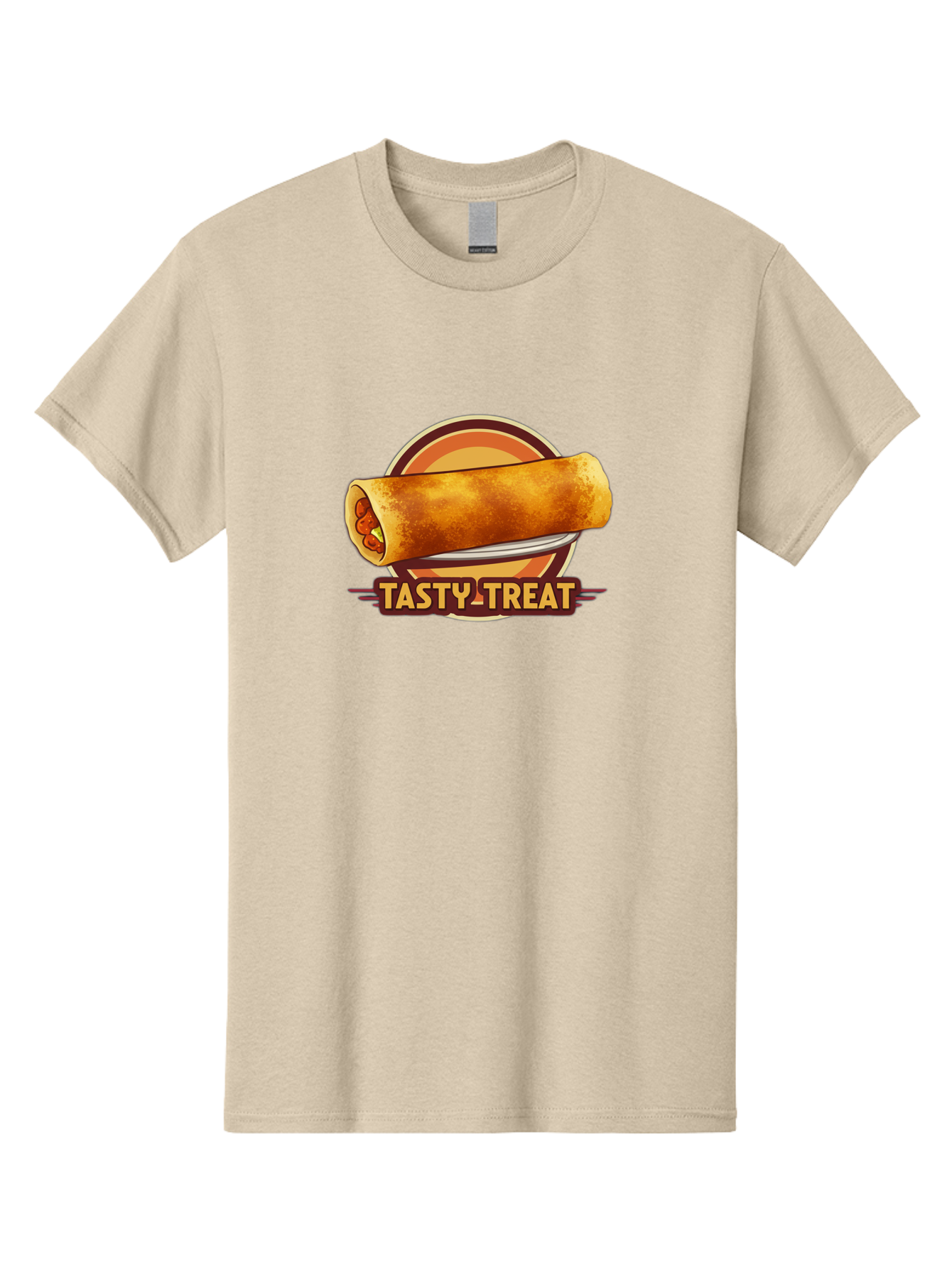 Tasty-Treat-7 Men'S Graphic Tee, 100% Cotton, Comfortable Casual Summer Wear, Machine Washable, Delicious Spring Roll, Tasty Filling, Savory Snack, Crispy Texture, Appetizing Dish, Finger Food, Meal On The Go, Street Food Style, Bab516