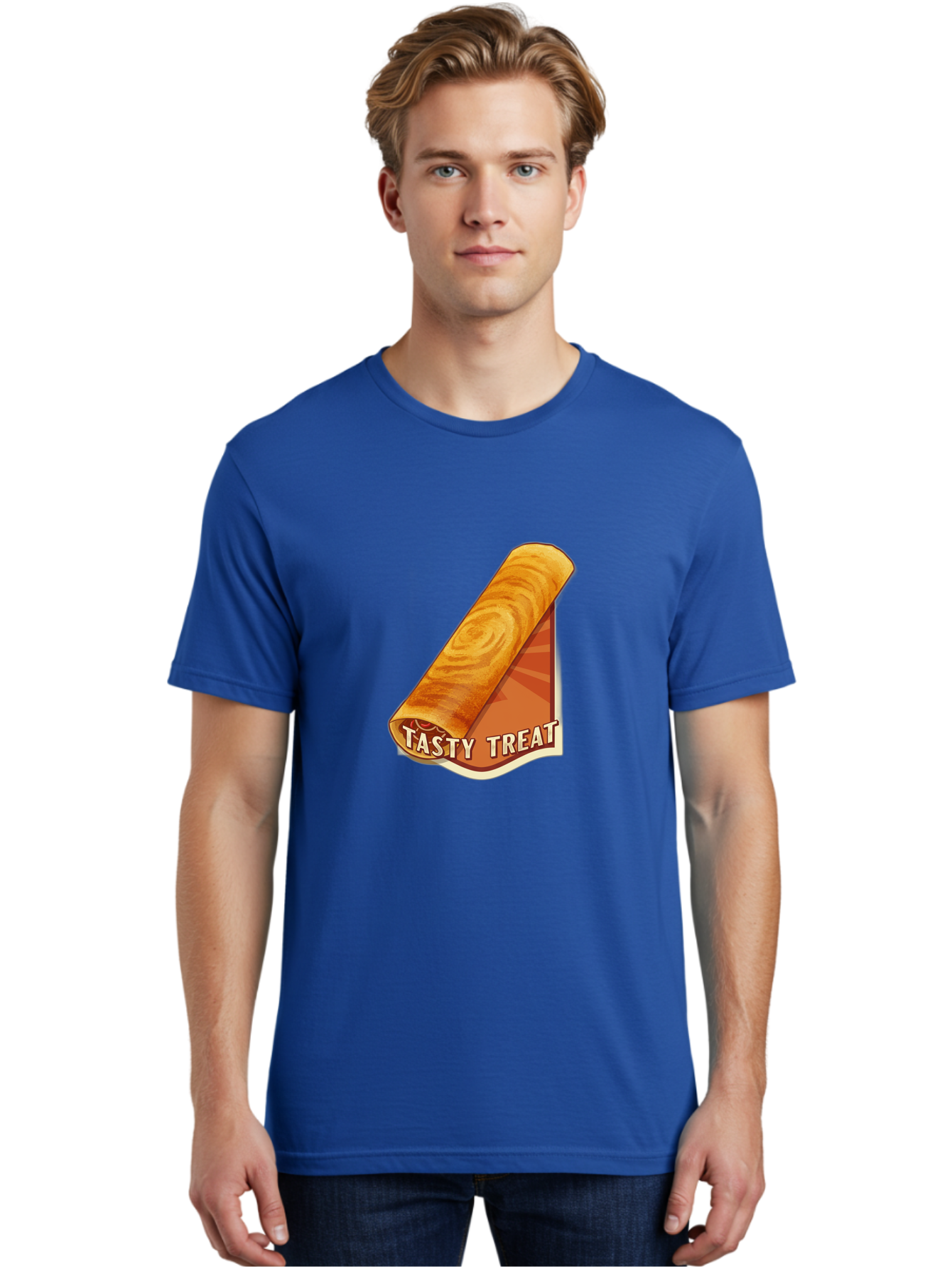 Tasty-Treat-8 Men'S Graphic Tee, 100% Cotton, Comfortable Casual Summer Wear, Machine Washable, Tasty Treat, Sweet Roll, Swirly Pastry, Golden Brown, Dessert, Snack, Treat, Sweet Tooth, Pastry Delight, Delicious Food Bab517