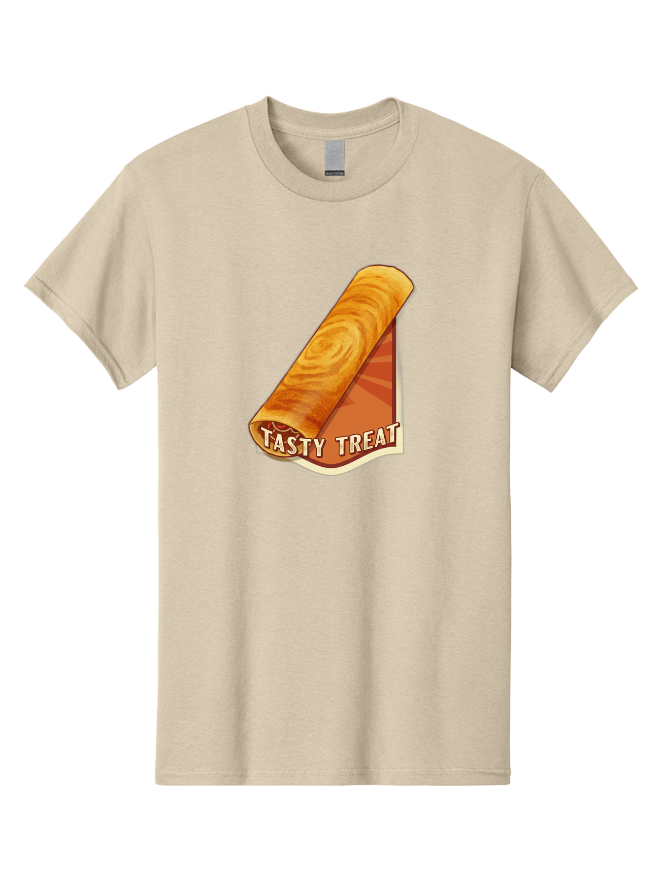 Tasty-Treat-8 Men'S Graphic Tee, 100% Cotton, Comfortable Casual Summer Wear, Machine Washable, Tasty Treat, Sweet Roll, Swirly Pastry, Golden Brown, Dessert, Snack, Treat, Sweet Tooth, Pastry Delight, Delicious Food Bab517