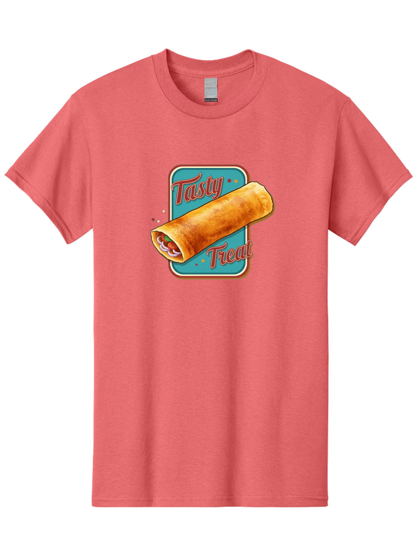 Tasty-Treat Men'S Graphic Tee, 100% Cotton, Comfortable Casual Summer Wear, Machine Washable, Crispy Spring Roll, Tasty Treat, Spring Roll, Delicious Filling, Mouth-Watering, Appetizing, Finger Food, Snack Time Bab519