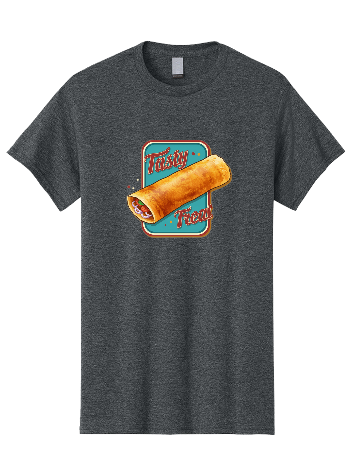 Tasty-Treat Men'S Graphic Tee, 100% Cotton, Comfortable Casual Summer Wear, Machine Washable, Crispy Spring Roll, Tasty Treat, Spring Roll, Delicious Filling, Mouth-Watering, Appetizing, Finger Food, Snack Time Bab519