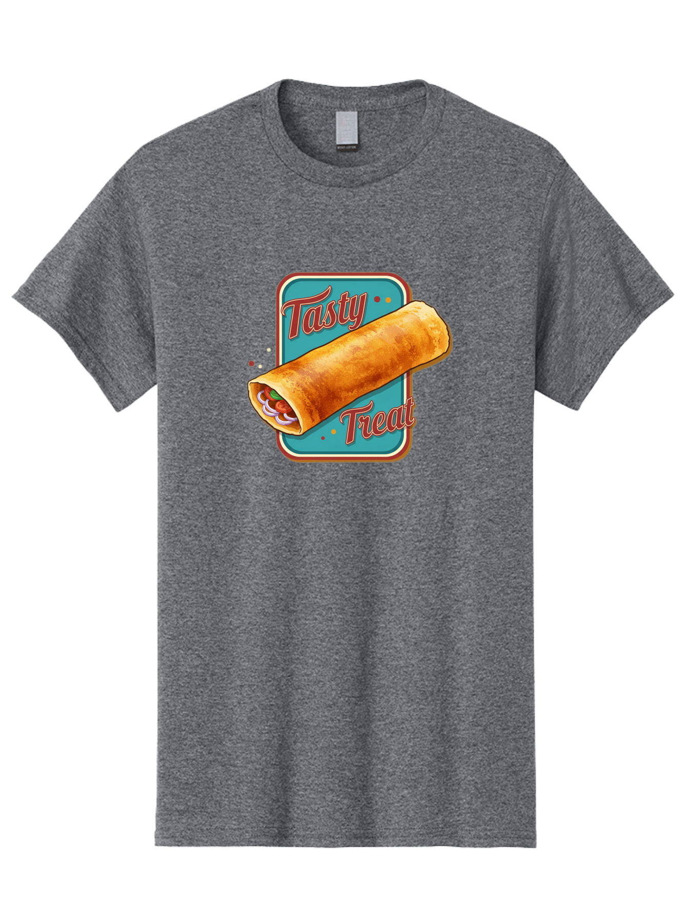 Tasty-Treat Men'S Graphic Tee, 100% Cotton, Comfortable Casual Summer Wear, Machine Washable, Crispy Spring Roll, Tasty Treat, Spring Roll, Delicious Filling, Mouth-Watering, Appetizing, Finger Food, Snack Time Bab519