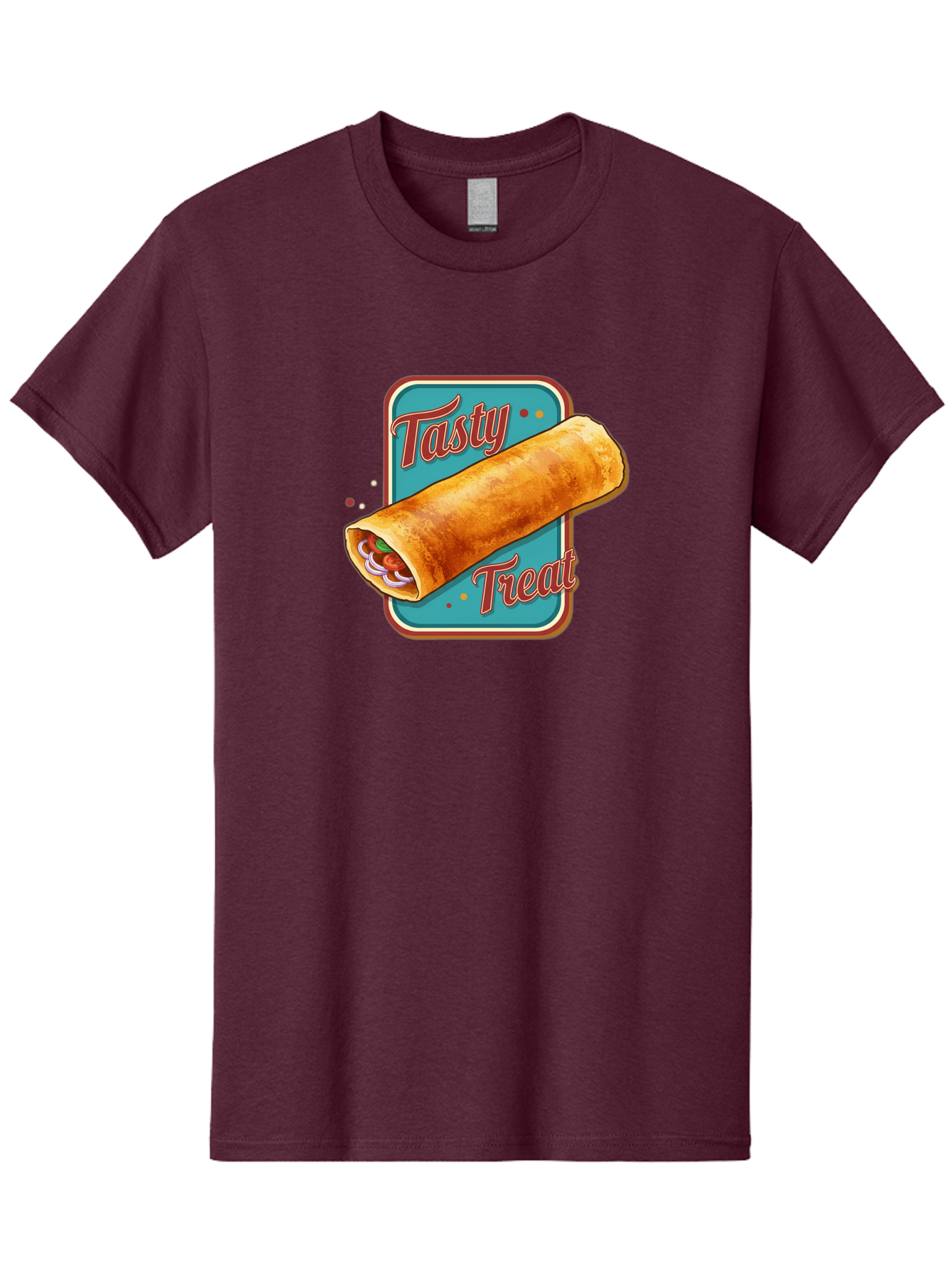 Tasty-Treat Men'S Graphic Tee, 100% Cotton, Comfortable Casual Summer Wear, Machine Washable, Crispy Spring Roll, Tasty Treat, Spring Roll, Delicious Filling, Mouth-Watering, Appetizing, Finger Food, Snack Time Bab519