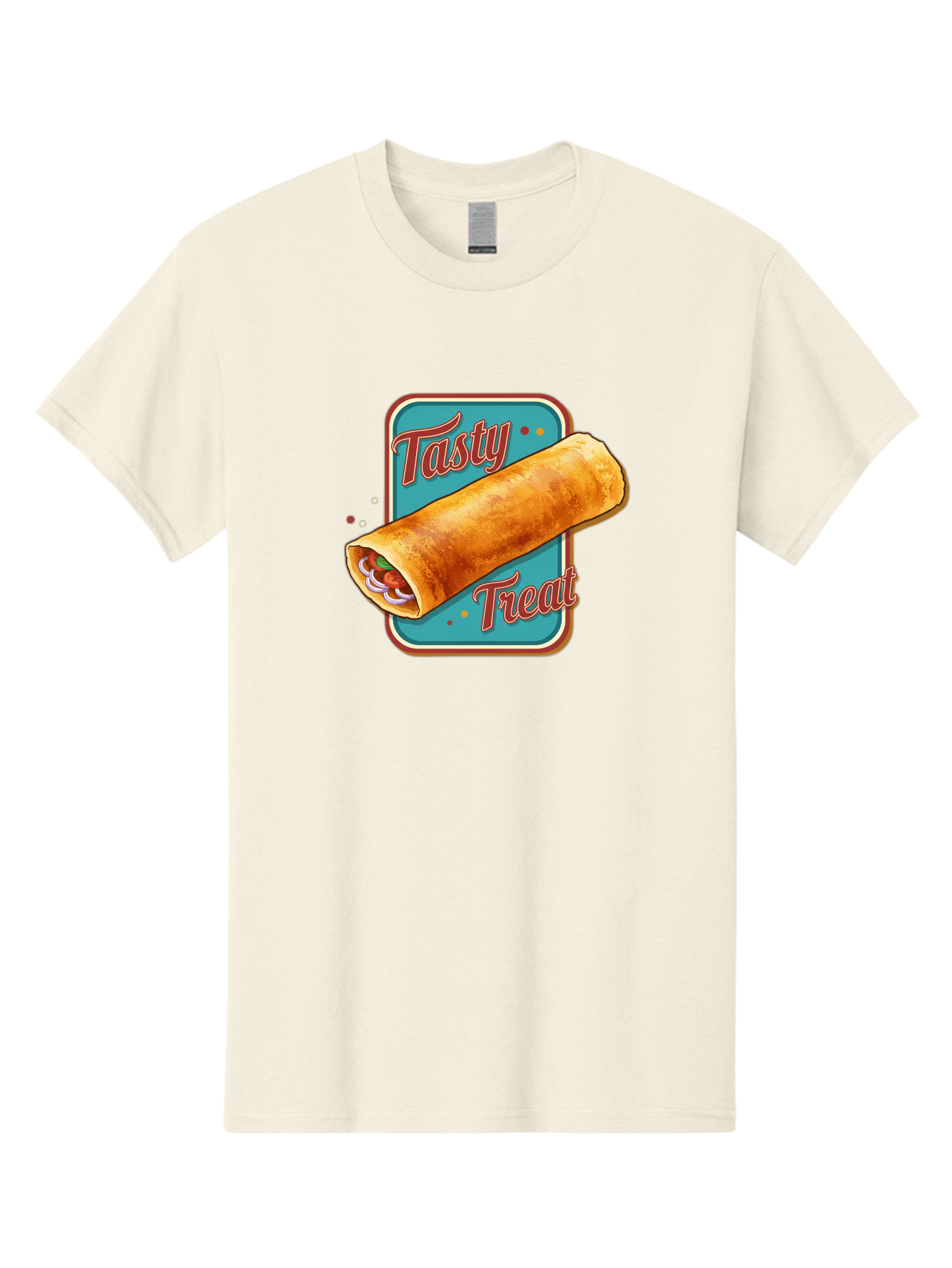 Tasty-Treat Men'S Graphic Tee, 100% Cotton, Comfortable Casual Summer Wear, Machine Washable, Crispy Spring Roll, Tasty Treat, Spring Roll, Delicious Filling, Mouth-Watering, Appetizing, Finger Food, Snack Time Bab519