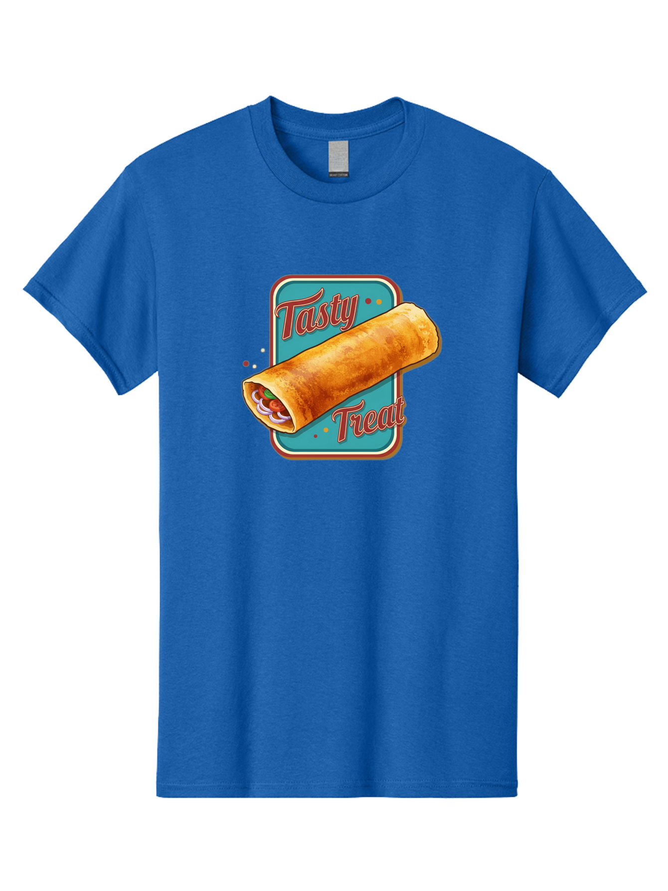 Tasty-Treat Men'S Graphic Tee, 100% Cotton, Comfortable Casual Summer Wear, Machine Washable, Crispy Spring Roll, Tasty Treat, Spring Roll, Delicious Filling, Mouth-Watering, Appetizing, Finger Food, Snack Time Bab519
