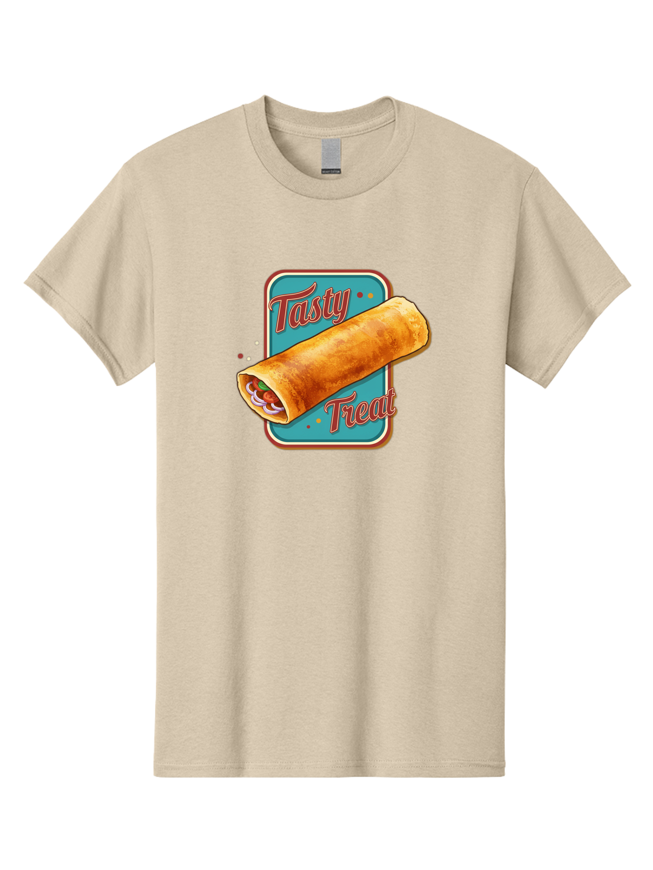 Tasty-Treat Men'S Graphic Tee, 100% Cotton, Comfortable Casual Summer Wear, Machine Washable, Crispy Spring Roll, Tasty Treat, Spring Roll, Delicious Filling, Mouth-Watering, Appetizing, Finger Food, Snack Time Bab519
