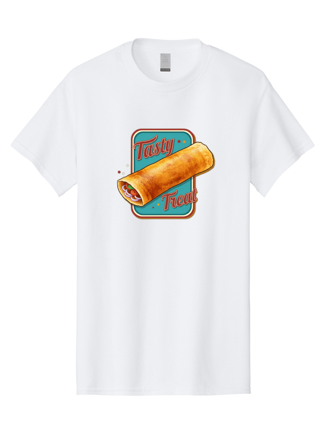 Tasty-Treat Men'S Graphic Tee, 100% Cotton, Comfortable Casual Summer Wear, Machine Washable, Crispy Spring Roll, Tasty Treat, Spring Roll, Delicious Filling, Mouth-Watering, Appetizing, Finger Food, Snack Time Bab519