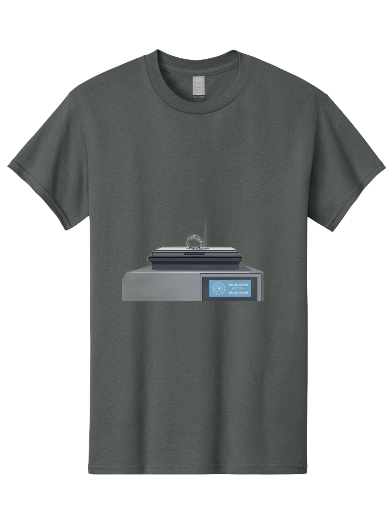 Tech-Device Men'S Graphic Tee, 100% Cotton, Comfortable Casual Summer Wear, Machine Washable, Smart Ring, Futuristic Technology, Digital Jewelry, Wearable Device, High-Tech Gadget, Sleek Design, Minimalist Style, Modern Accessory Bab524