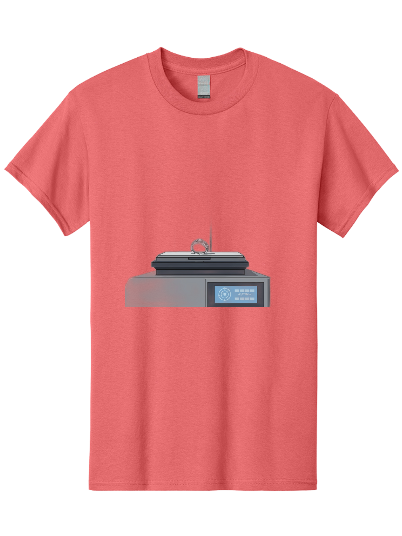 Tech-Device Men'S Graphic Tee, 100% Cotton, Comfortable Casual Summer Wear, Machine Washable, Smart Ring, Futuristic Technology, Digital Jewelry, Wearable Device, High-Tech Gadget, Sleek Design, Minimalist Style, Modern Accessory Bab524
