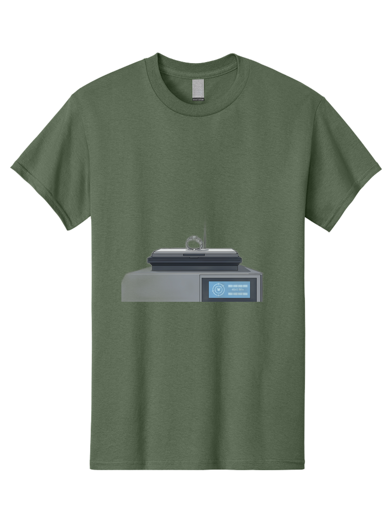 Tech-Device Men'S Graphic Tee, 100% Cotton, Comfortable Casual Summer Wear, Machine Washable, Smart Ring, Futuristic Technology, Digital Jewelry, Wearable Device, High-Tech Gadget, Sleek Design, Minimalist Style, Modern Accessory Bab524
