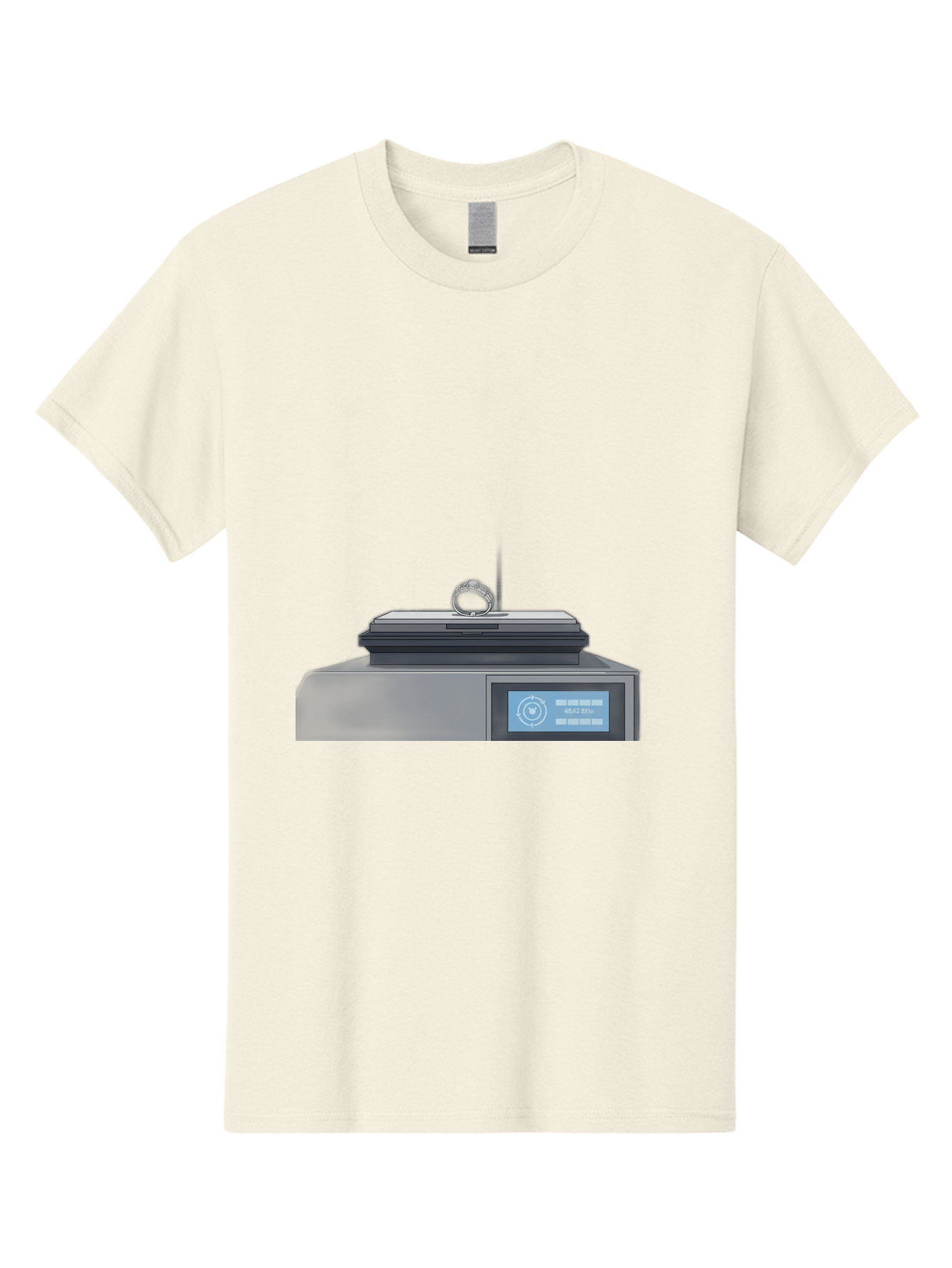Tech-Device Men'S Graphic Tee, 100% Cotton, Comfortable Casual Summer Wear, Machine Washable, Smart Ring, Futuristic Technology, Digital Jewelry, Wearable Device, High-Tech Gadget, Sleek Design, Minimalist Style, Modern Accessory Bab524