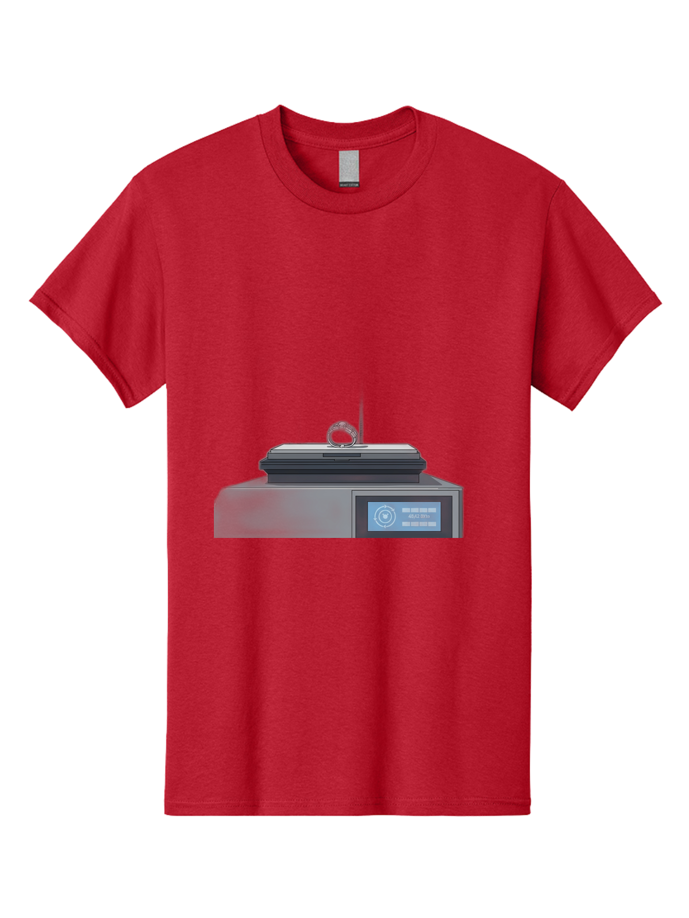 Tech-Device Men'S Graphic Tee, 100% Cotton, Comfortable Casual Summer Wear, Machine Washable, Smart Ring, Futuristic Technology, Digital Jewelry, Wearable Device, High-Tech Gadget, Sleek Design, Minimalist Style, Modern Accessory Bab524