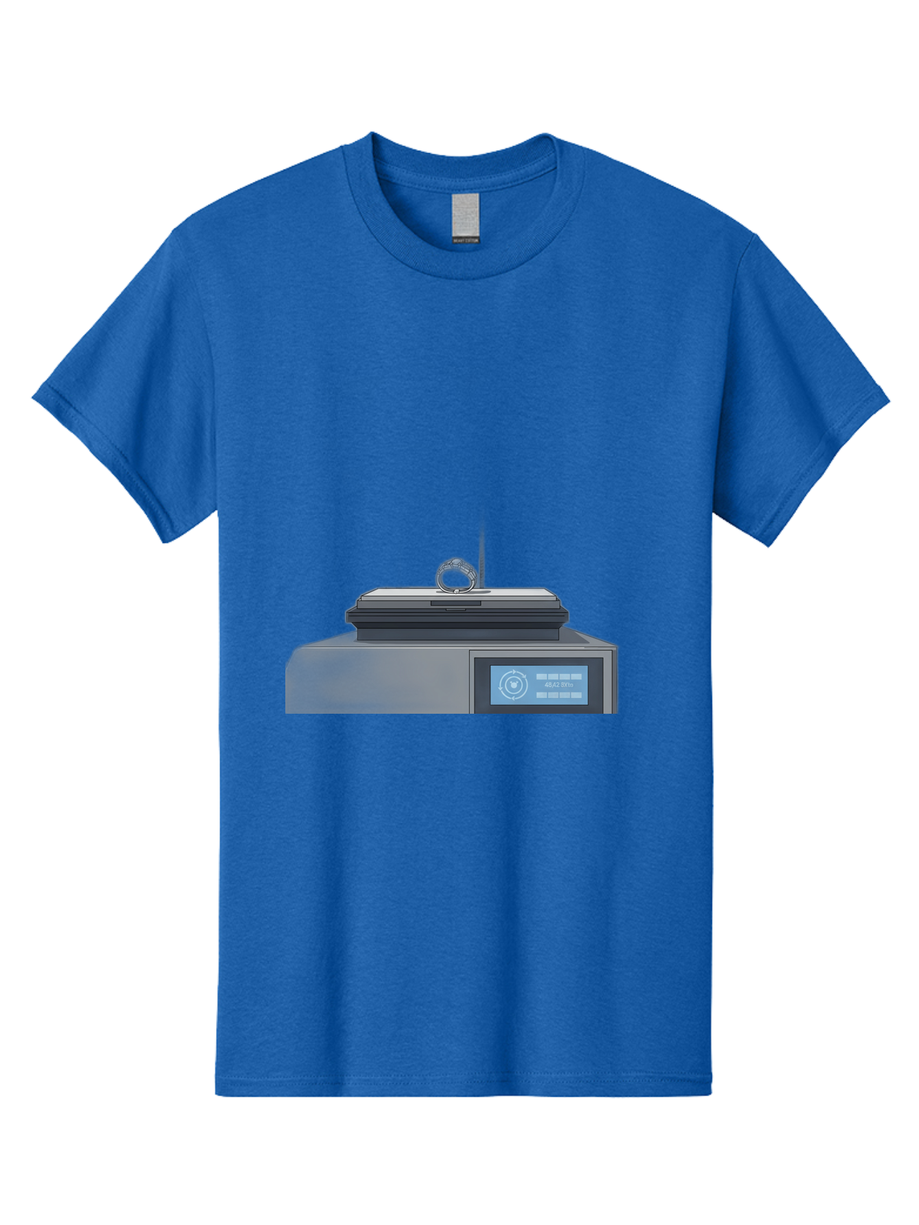 Tech-Device Men'S Graphic Tee, 100% Cotton, Comfortable Casual Summer Wear, Machine Washable, Smart Ring, Futuristic Technology, Digital Jewelry, Wearable Device, High-Tech Gadget, Sleek Design, Minimalist Style, Modern Accessory Bab524