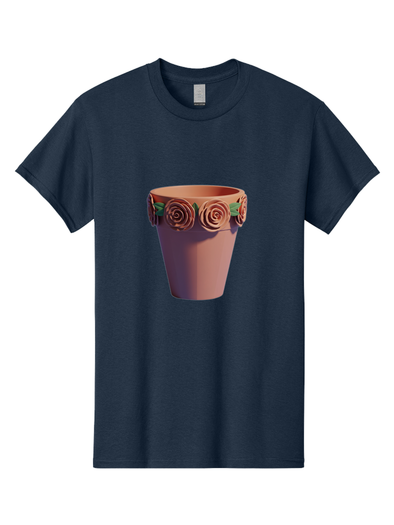 Terracotta-Pot Men'S Graphic Tee, 100% Cotton, Comfortable Casual Summer Wear, Machine Washable, Terracotta Pot, Flower Pot, Decorative Planter, Roses Decoration, Ceramic Vase, Home Decor, Gardening, Floral Arrangement Bab525