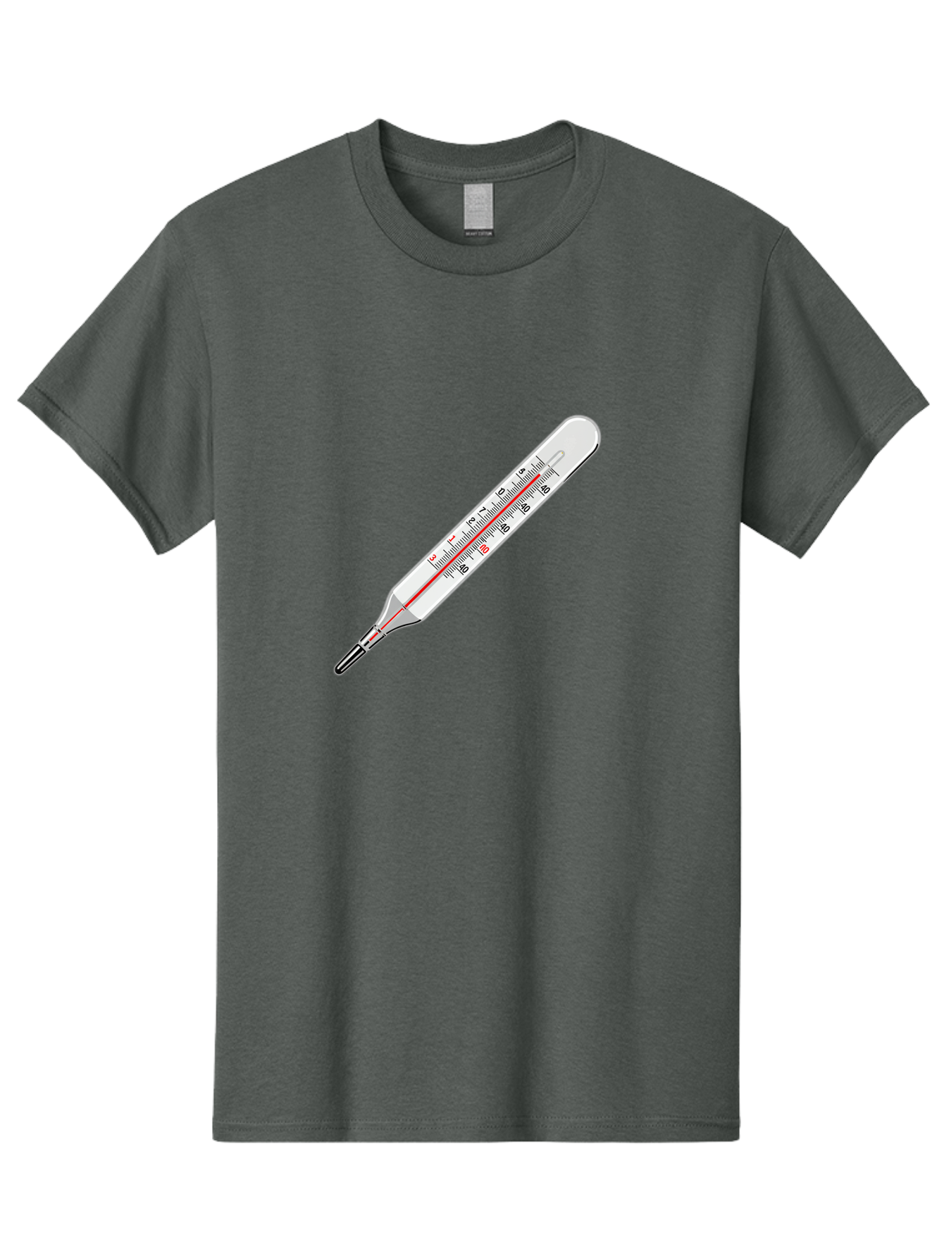 Thermometer-38-6 Men'S Graphic Tee, 100% Cotton, Comfortable Casual Summer Wear, Machine Washable, Medical Thermometer, Temperature Measurement, Health Monitoring, Red Mercury Column, Celsius Scale, 39 Degrees, Medical Equipment, Bab530