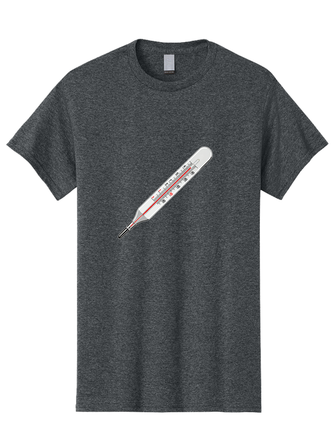 Thermometer-38-6 Men'S Graphic Tee, 100% Cotton, Comfortable Casual Summer Wear, Machine Washable, Medical Thermometer, Temperature Measurement, Health Monitoring, Red Mercury Column, Celsius Scale, 39 Degrees, Medical Equipment, Bab530