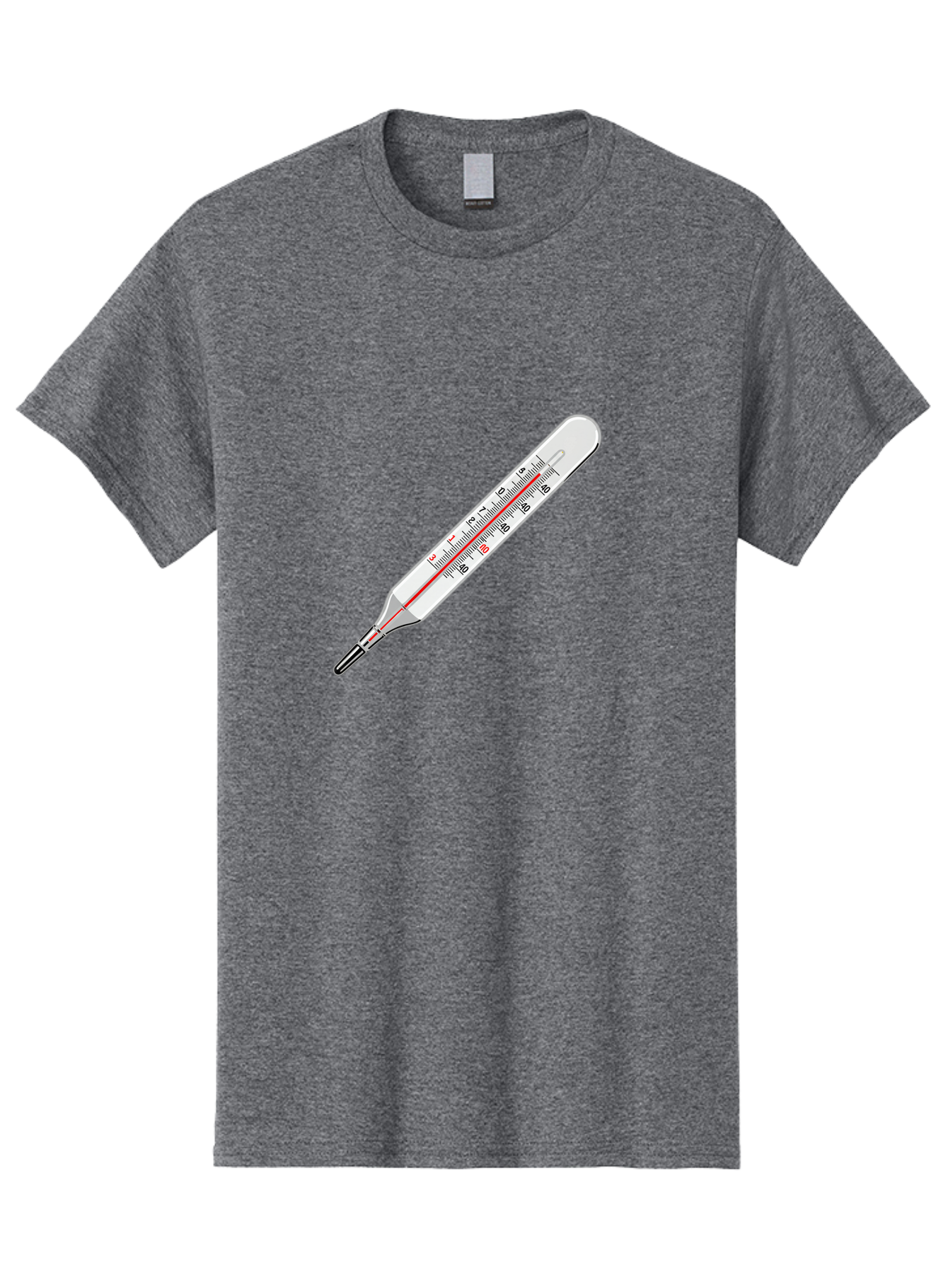 Thermometer-38-6 Men'S Graphic Tee, 100% Cotton, Comfortable Casual Summer Wear, Machine Washable, Medical Thermometer, Temperature Measurement, Health Monitoring, Red Mercury Column, Celsius Scale, 39 Degrees, Medical Equipment, Bab530