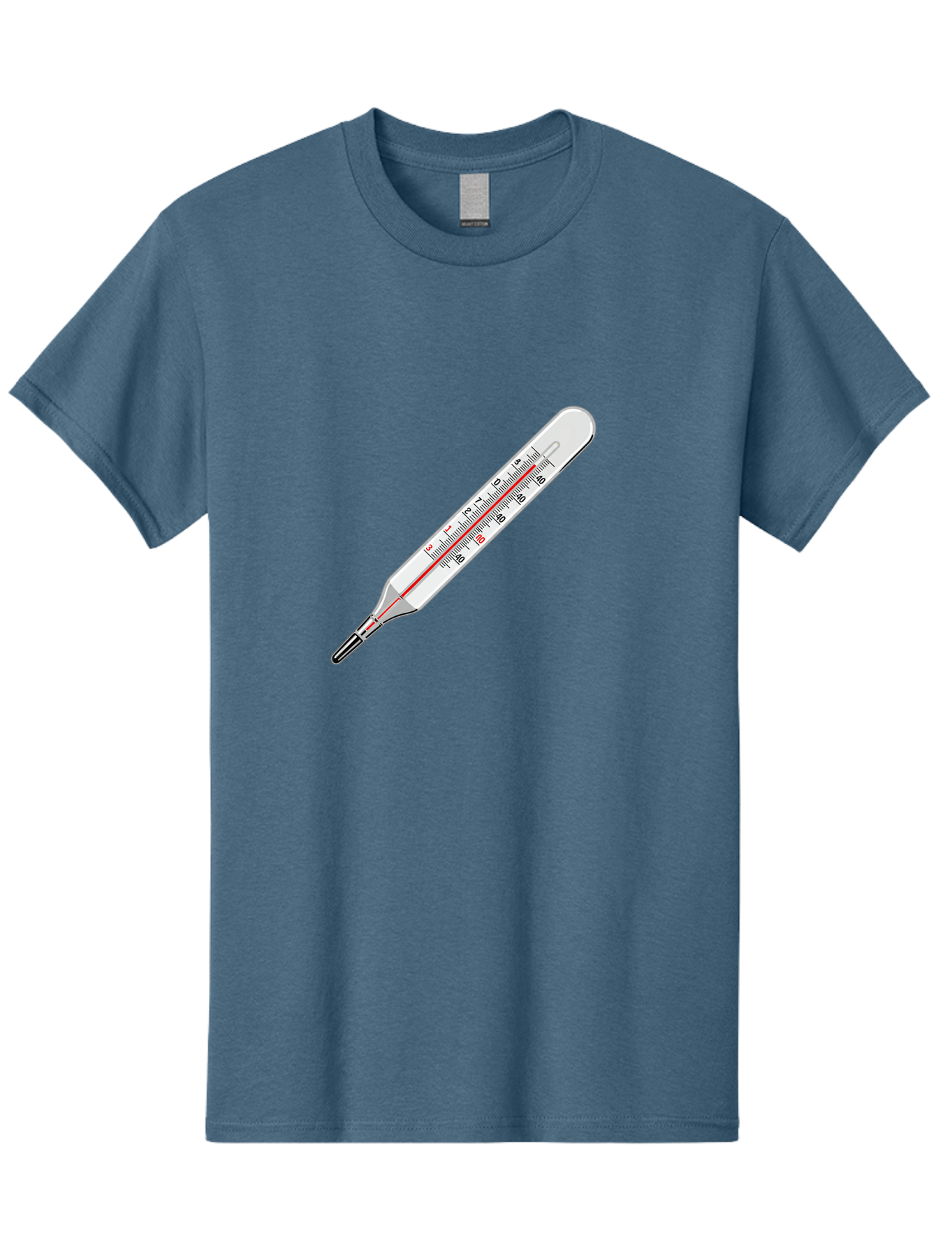 Thermometer-38-6 Men'S Graphic Tee, 100% Cotton, Comfortable Casual Summer Wear, Machine Washable, Medical Thermometer, Temperature Measurement, Health Monitoring, Red Mercury Column, Celsius Scale, 39 Degrees, Medical Equipment, Bab530
