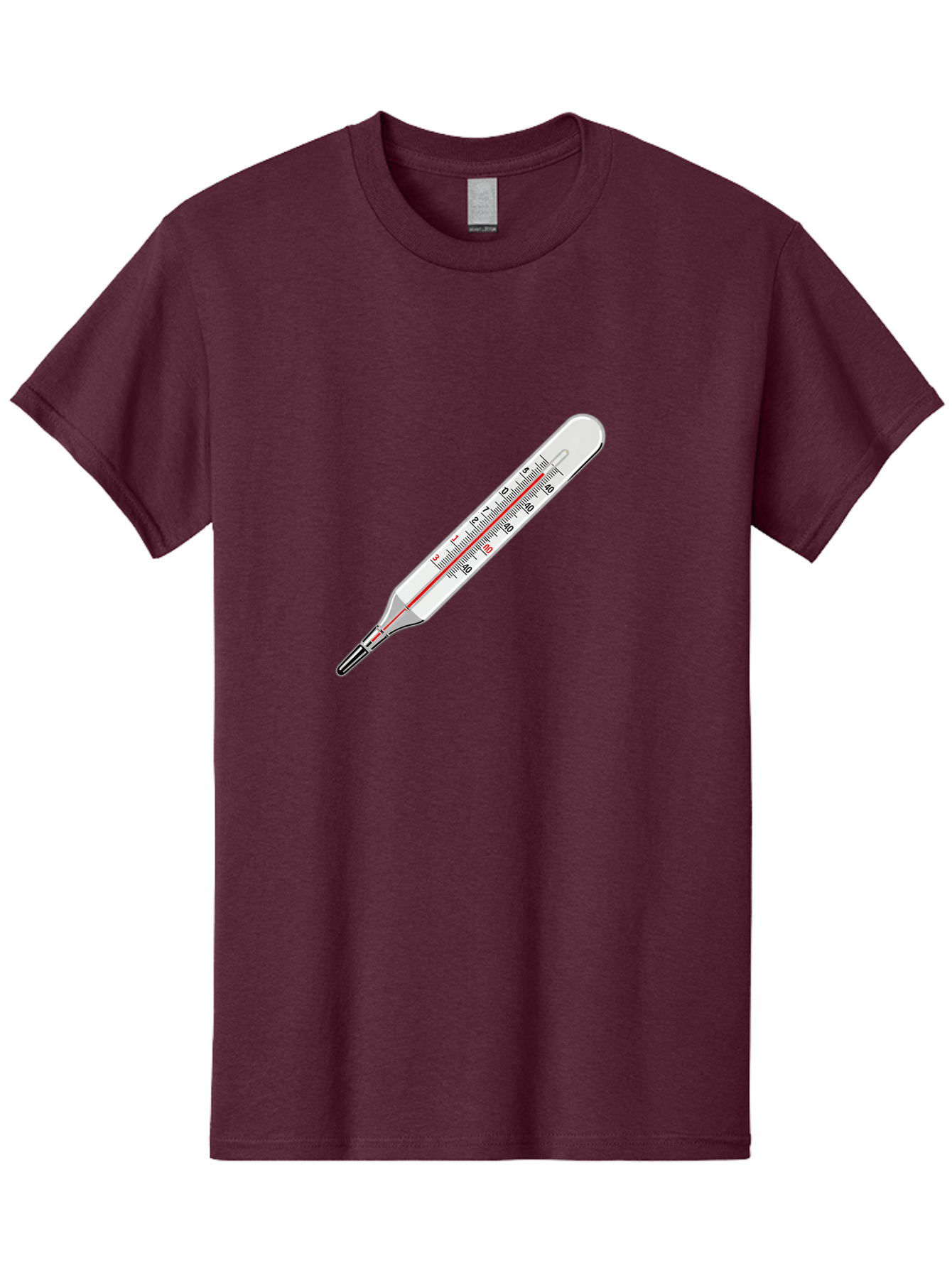 Thermometer-38-6 Men'S Graphic Tee, 100% Cotton, Comfortable Casual Summer Wear, Machine Washable, Medical Thermometer, Temperature Measurement, Health Monitoring, Red Mercury Column, Celsius Scale, 39 Degrees, Medical Equipment, Bab530