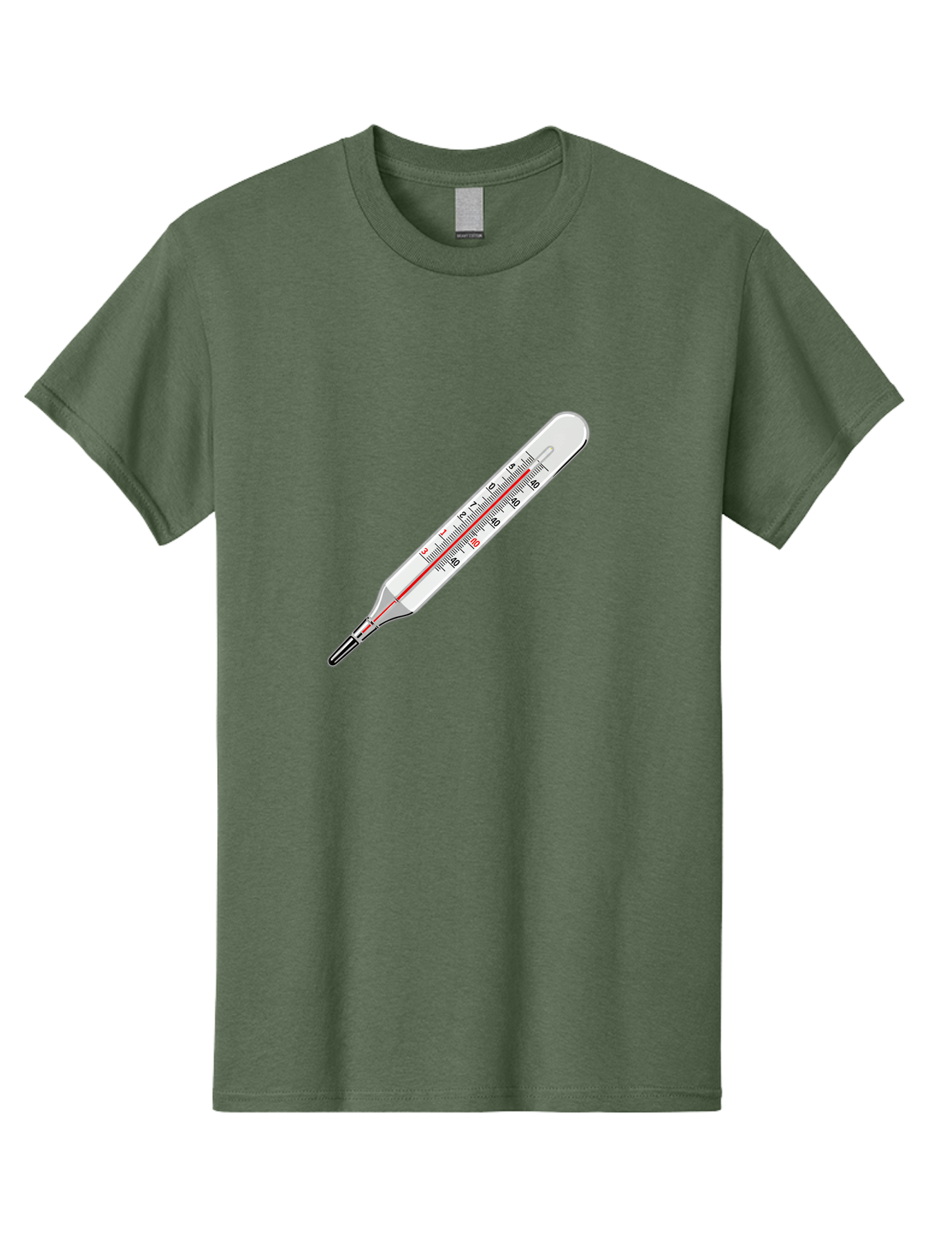 Thermometer-38-6 Men'S Graphic Tee, 100% Cotton, Comfortable Casual Summer Wear, Machine Washable, Medical Thermometer, Temperature Measurement, Health Monitoring, Red Mercury Column, Celsius Scale, 39 Degrees, Medical Equipment, Bab530