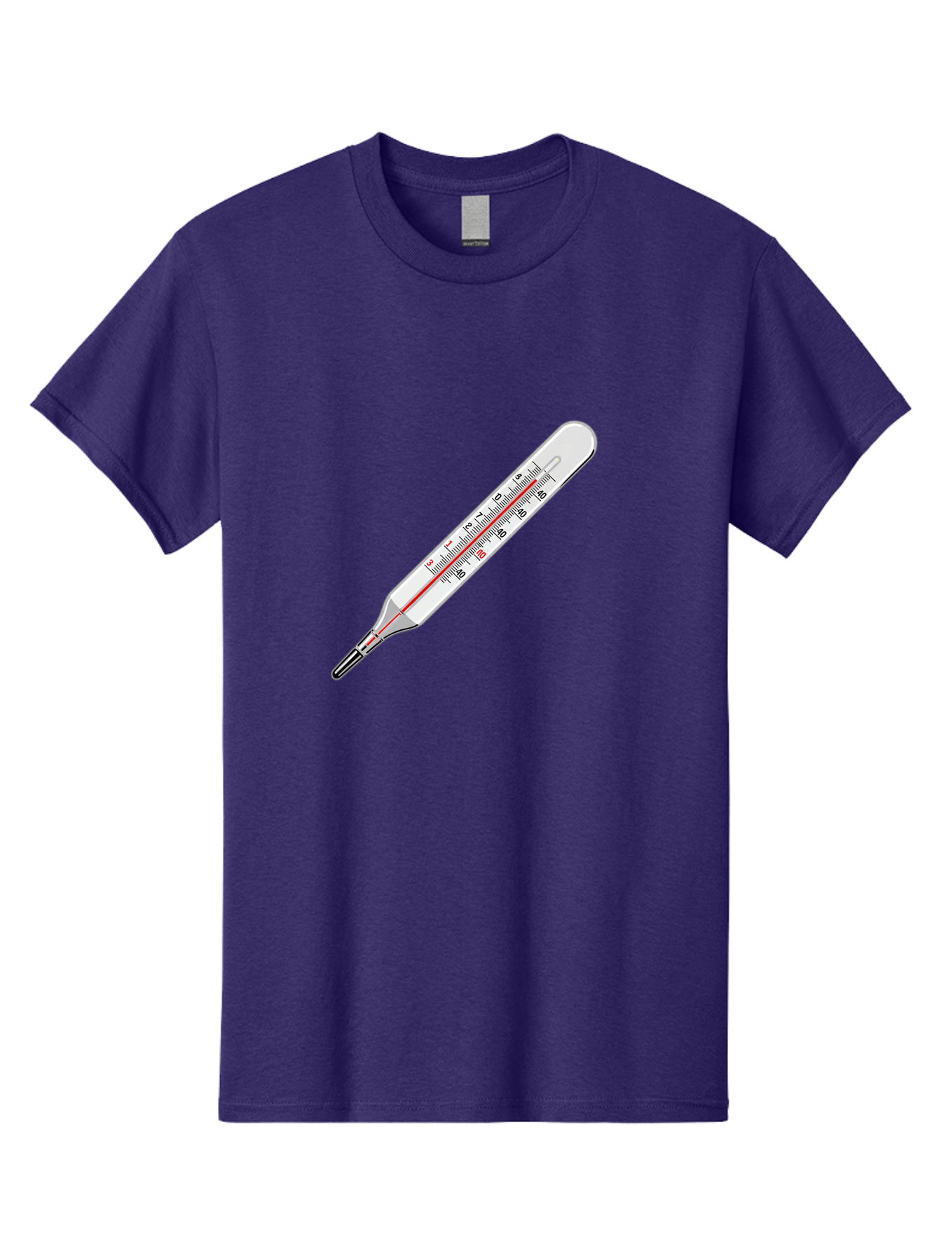 Thermometer-38-6 Men'S Graphic Tee, 100% Cotton, Comfortable Casual Summer Wear, Machine Washable, Medical Thermometer, Temperature Measurement, Health Monitoring, Red Mercury Column, Celsius Scale, 39 Degrees, Medical Equipment, Bab530
