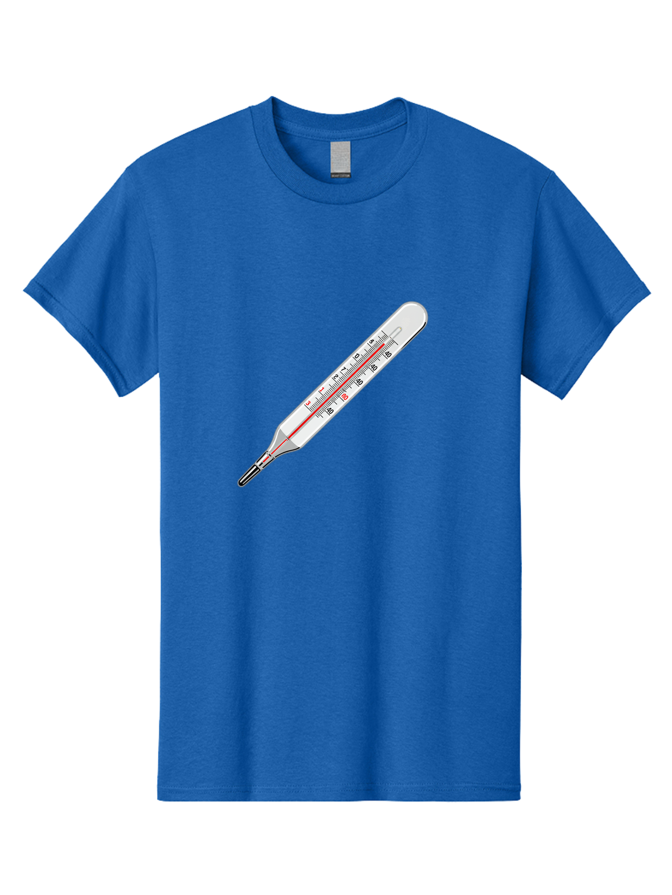 Thermometer-38-6 Men'S Graphic Tee, 100% Cotton, Comfortable Casual Summer Wear, Machine Washable, Medical Thermometer, Temperature Measurement, Health Monitoring, Red Mercury Column, Celsius Scale, 39 Degrees, Medical Equipment, Bab530