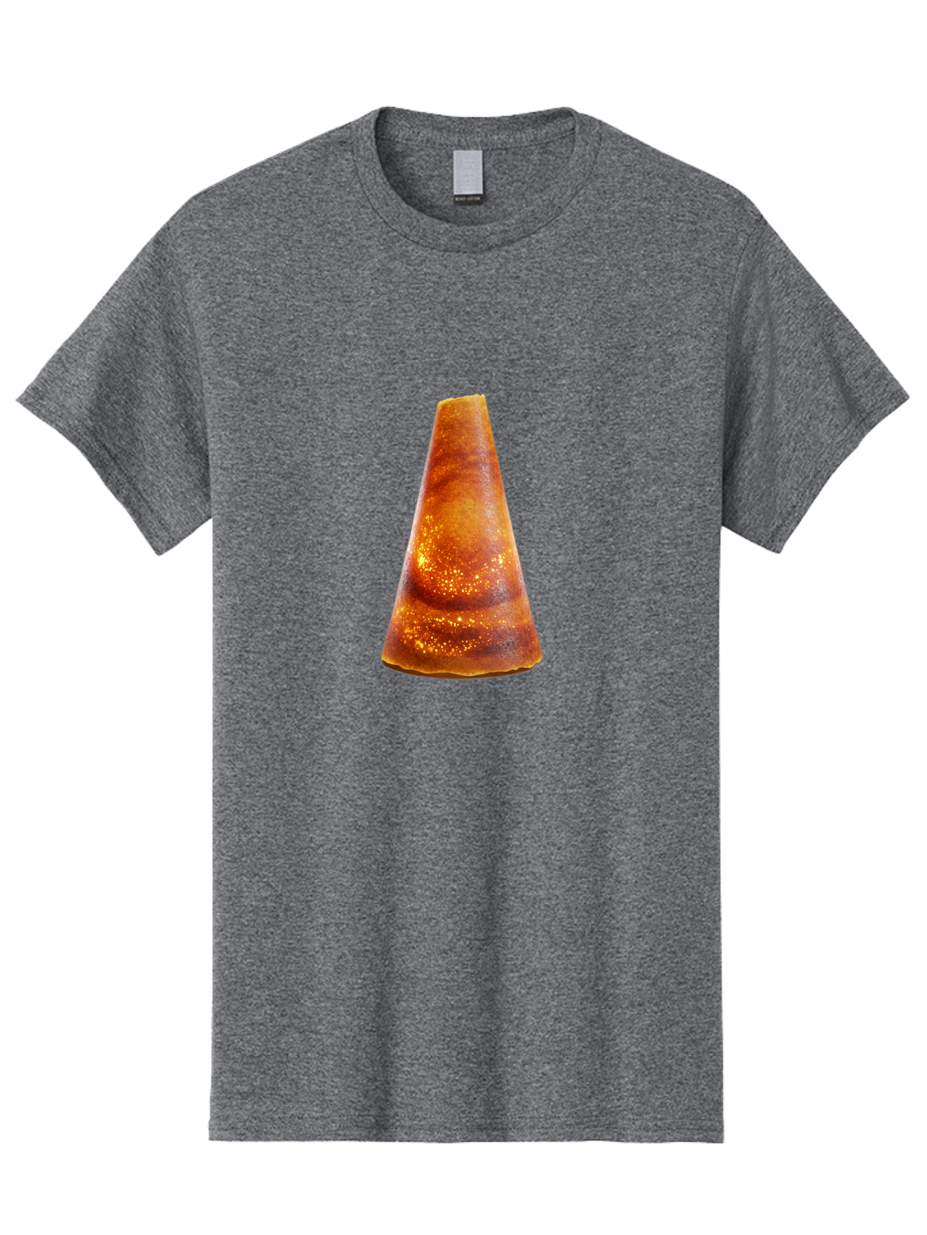 Traffic-Cone Men'S Graphic Tee, 100% Cotton, Comfortable Casual Summer Wear, Machine Washable, Cone-Shaped Object, Brown Color, Smooth Surface, Reflective Spots, Abstract Shape, Modern Design, Unique Texture, Geometric Form Bab542