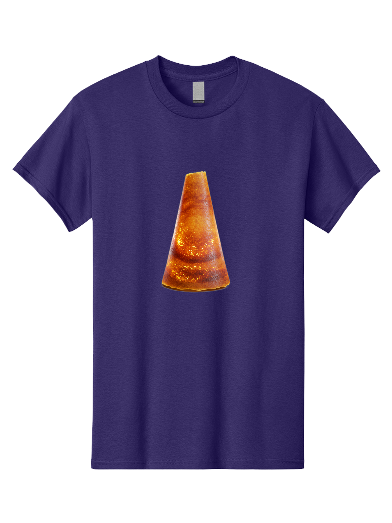 Traffic-Cone Men'S Graphic Tee, 100% Cotton, Comfortable Casual Summer Wear, Machine Washable, Cone-Shaped Object, Brown Color, Smooth Surface, Reflective Spots, Abstract Shape, Modern Design, Unique Texture, Geometric Form Bab542