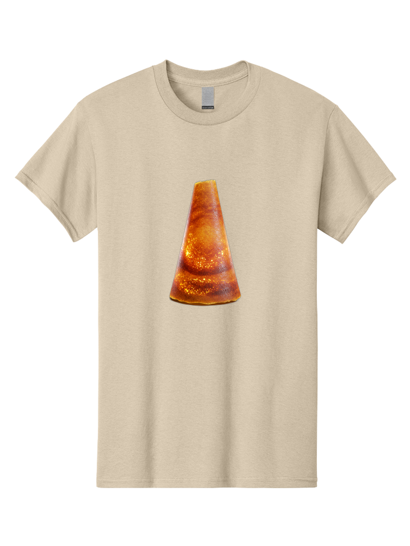 Traffic-Cone Men'S Graphic Tee, 100% Cotton, Comfortable Casual Summer Wear, Machine Washable, Cone-Shaped Object, Brown Color, Smooth Surface, Reflective Spots, Abstract Shape, Modern Design, Unique Texture, Geometric Form Bab542