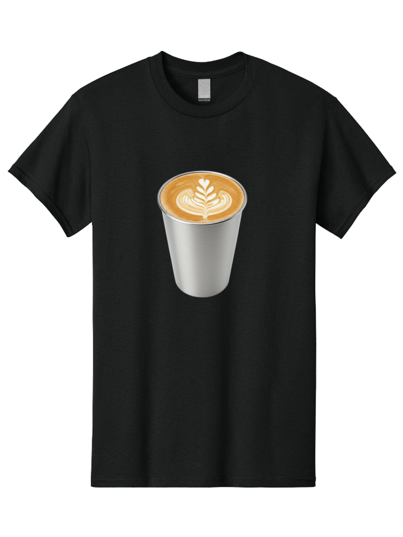 Tulip-Latte Men'S Graphic Tee, 100% Cotton, Comfortable Casual Summer Wear, Machine Washable, Coffee In A Cup, Latte Art, Heart Leaf Design, Silver Cup, Coffee Drink, Coffee Culture, Espresso, Creamy Foam, Morning Coffee, Caffeine Boost Bab558