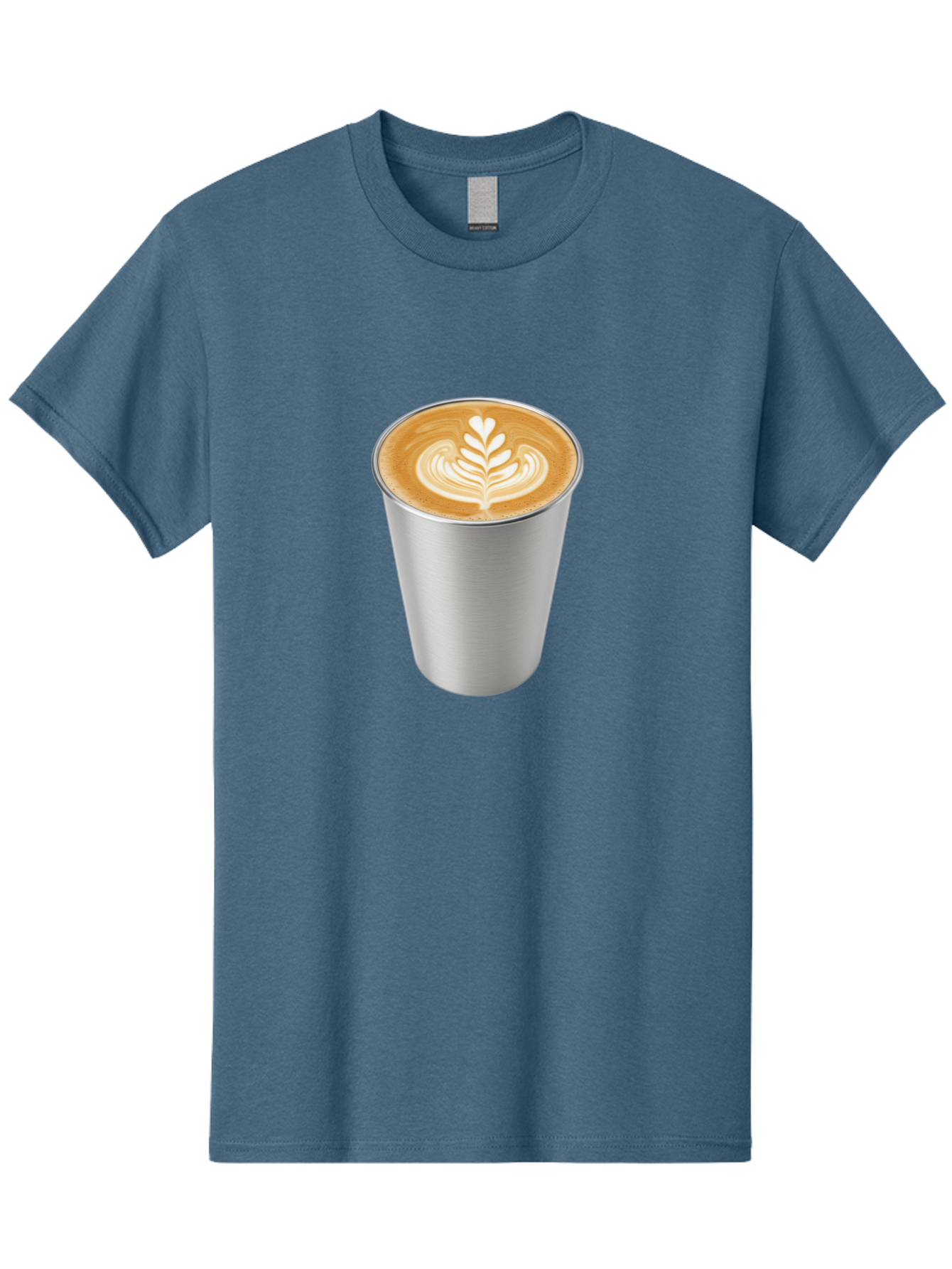 Tulip-Latte Men'S Graphic Tee, 100% Cotton, Comfortable Casual Summer Wear, Machine Washable, Coffee In A Cup, Latte Art, Heart Leaf Design, Silver Cup, Coffee Drink, Coffee Culture, Espresso, Creamy Foam, Morning Coffee, Caffeine Boost Bab558