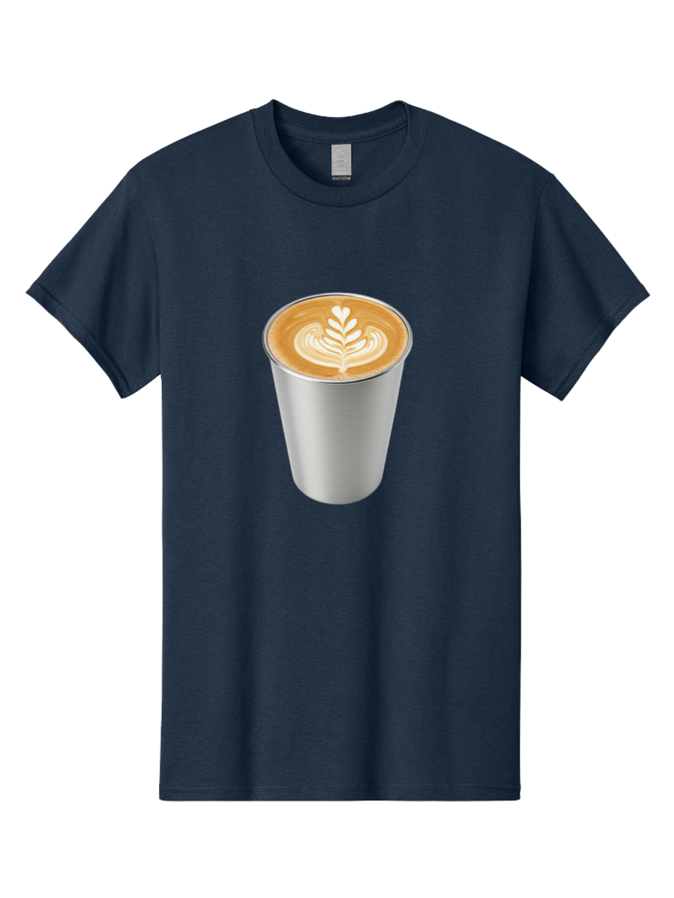 Tulip-Latte Men'S Graphic Tee, 100% Cotton, Comfortable Casual Summer Wear, Machine Washable, Coffee In A Cup, Latte Art, Heart Leaf Design, Silver Cup, Coffee Drink, Coffee Culture, Espresso, Creamy Foam, Morning Coffee, Caffeine Boost Bab558