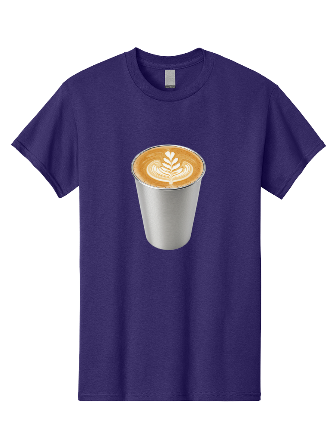 Tulip-Latte Men'S Graphic Tee, 100% Cotton, Comfortable Casual Summer Wear, Machine Washable, Coffee In A Cup, Latte Art, Heart Leaf Design, Silver Cup, Coffee Drink, Coffee Culture, Espresso, Creamy Foam, Morning Coffee, Caffeine Boost Bab558