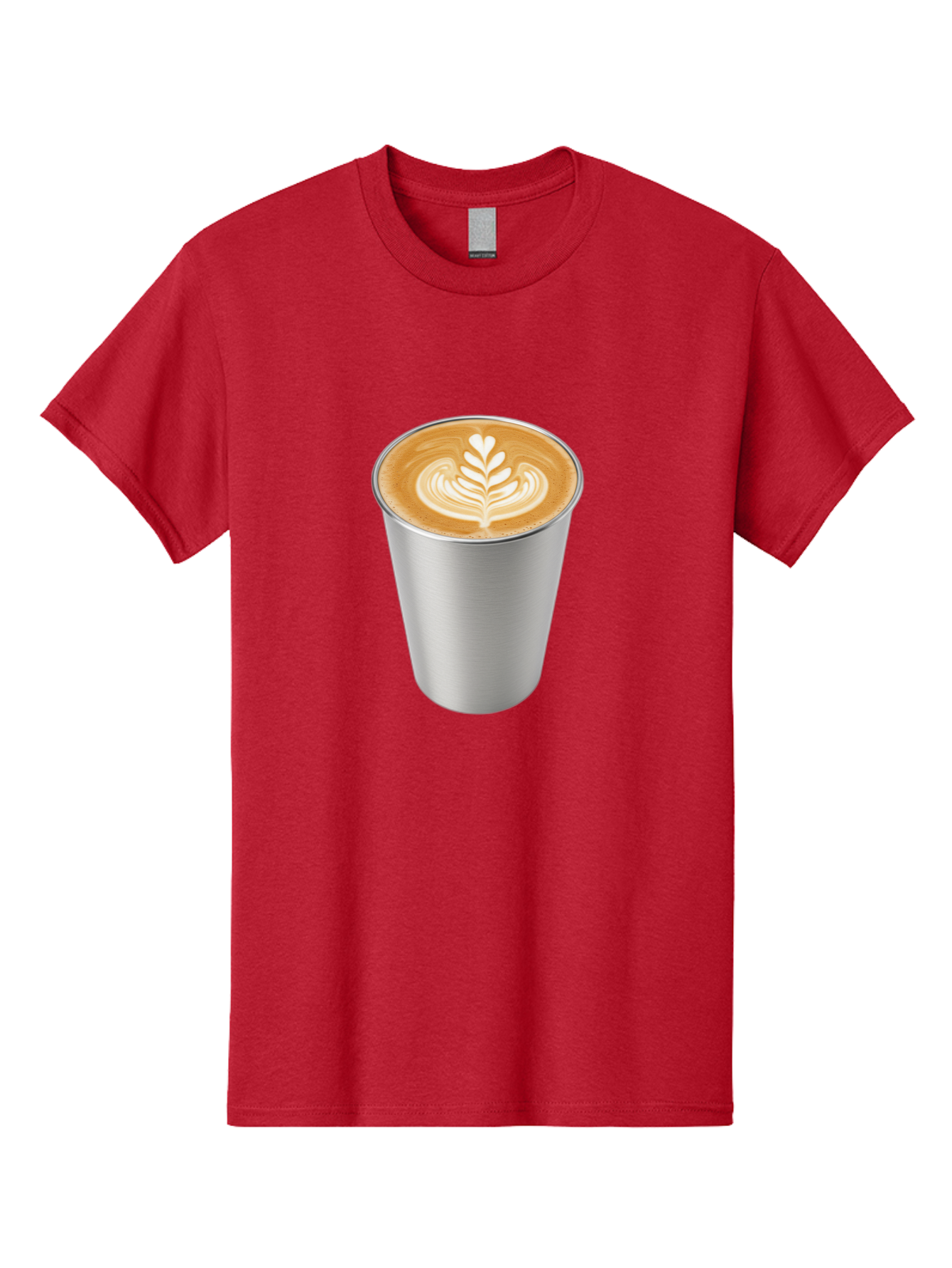 Tulip-Latte Men'S Graphic Tee, 100% Cotton, Comfortable Casual Summer Wear, Machine Washable, Coffee In A Cup, Latte Art, Heart Leaf Design, Silver Cup, Coffee Drink, Coffee Culture, Espresso, Creamy Foam, Morning Coffee, Caffeine Boost Bab558