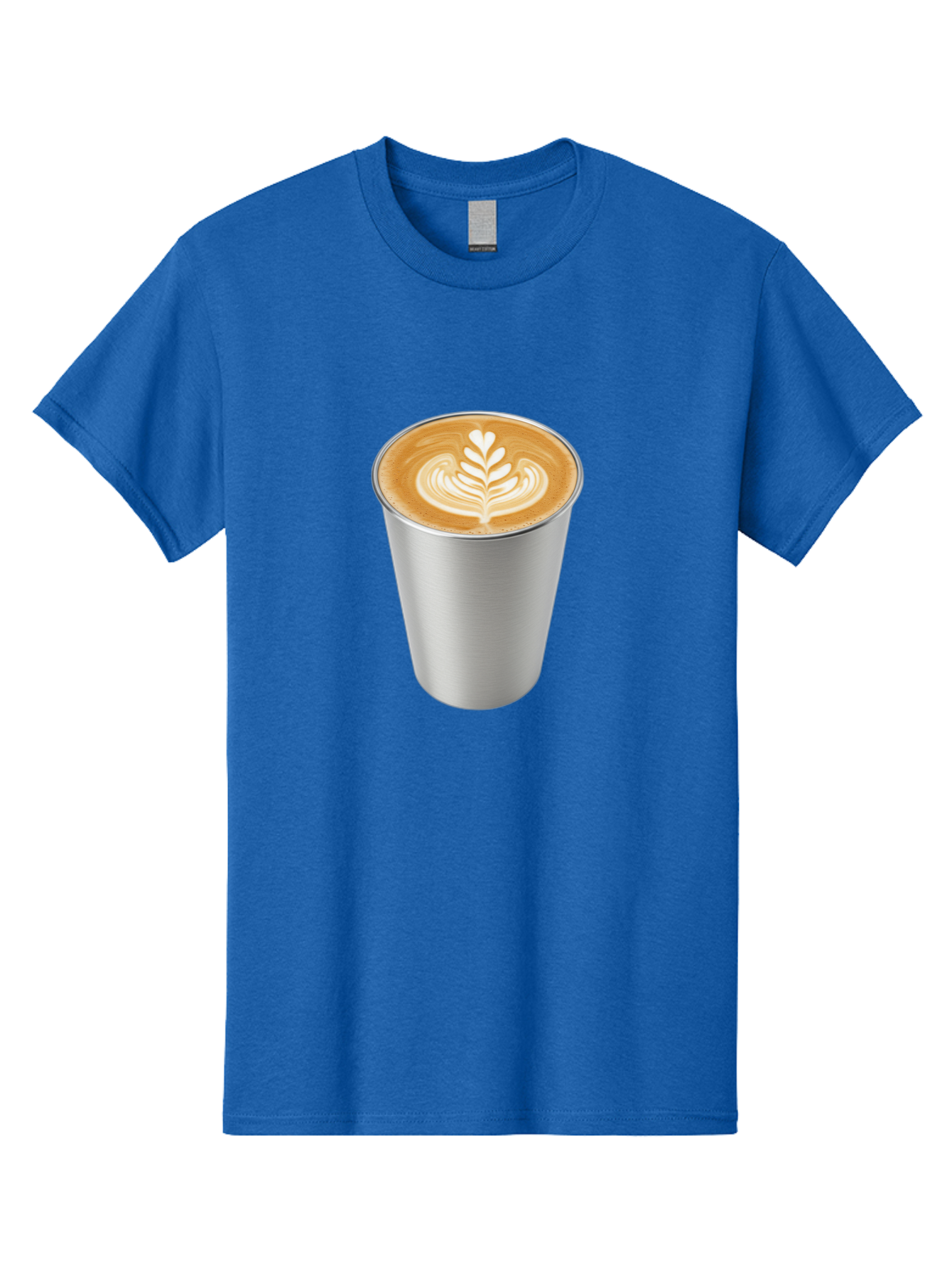 Tulip-Latte Men'S Graphic Tee, 100% Cotton, Comfortable Casual Summer Wear, Machine Washable, Coffee In A Cup, Latte Art, Heart Leaf Design, Silver Cup, Coffee Drink, Coffee Culture, Espresso, Creamy Foam, Morning Coffee, Caffeine Boost Bab558