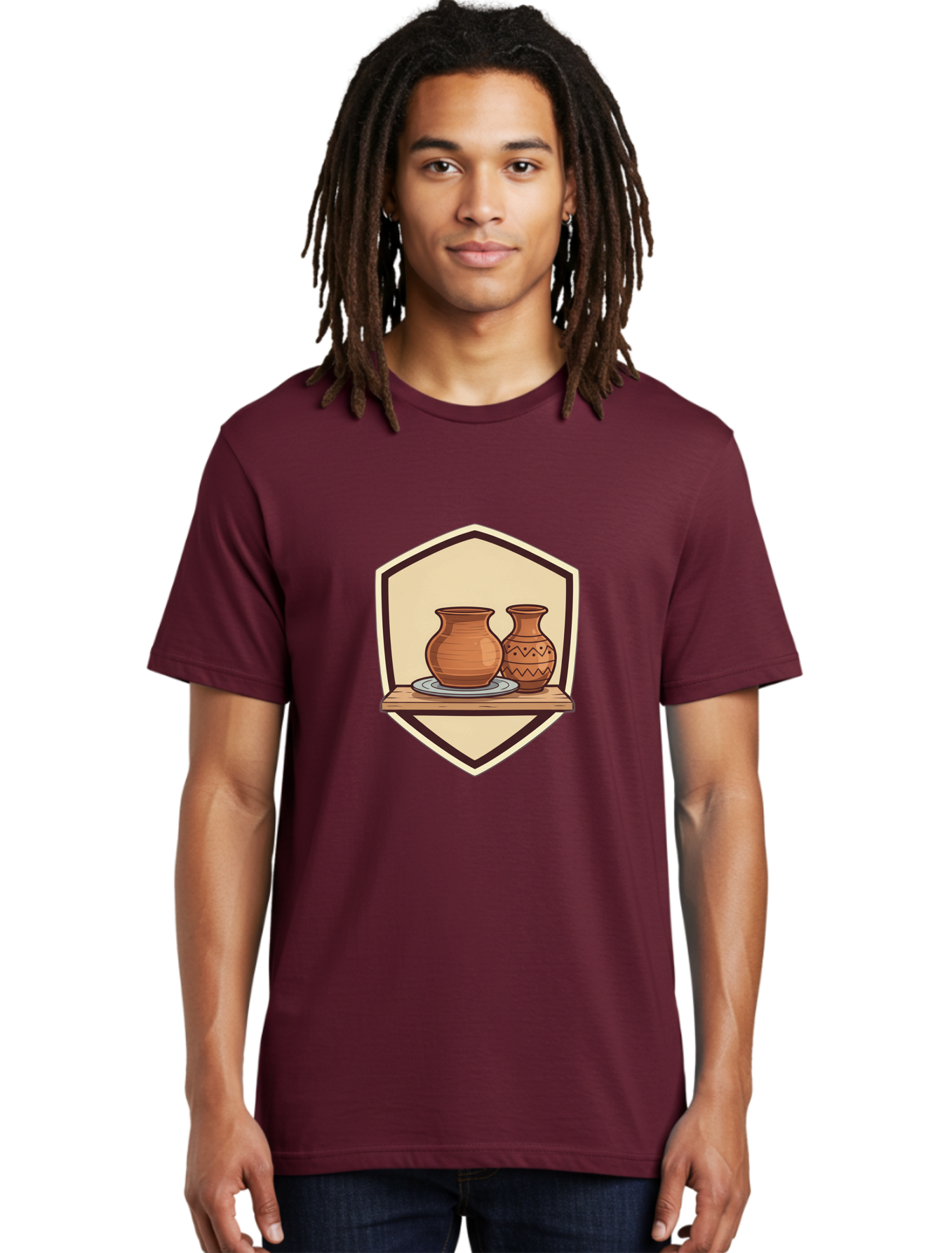 Two-Clay-Pots Men'S Graphic Tee, 100% Cotton, Comfortable Casual Summer Wear, Machine Washable, Clay Pots, Terracotta, Pottery, Decorative Vases, Traditional Crafts, Handcrafted Ceramics, Vintage Decor Bab561