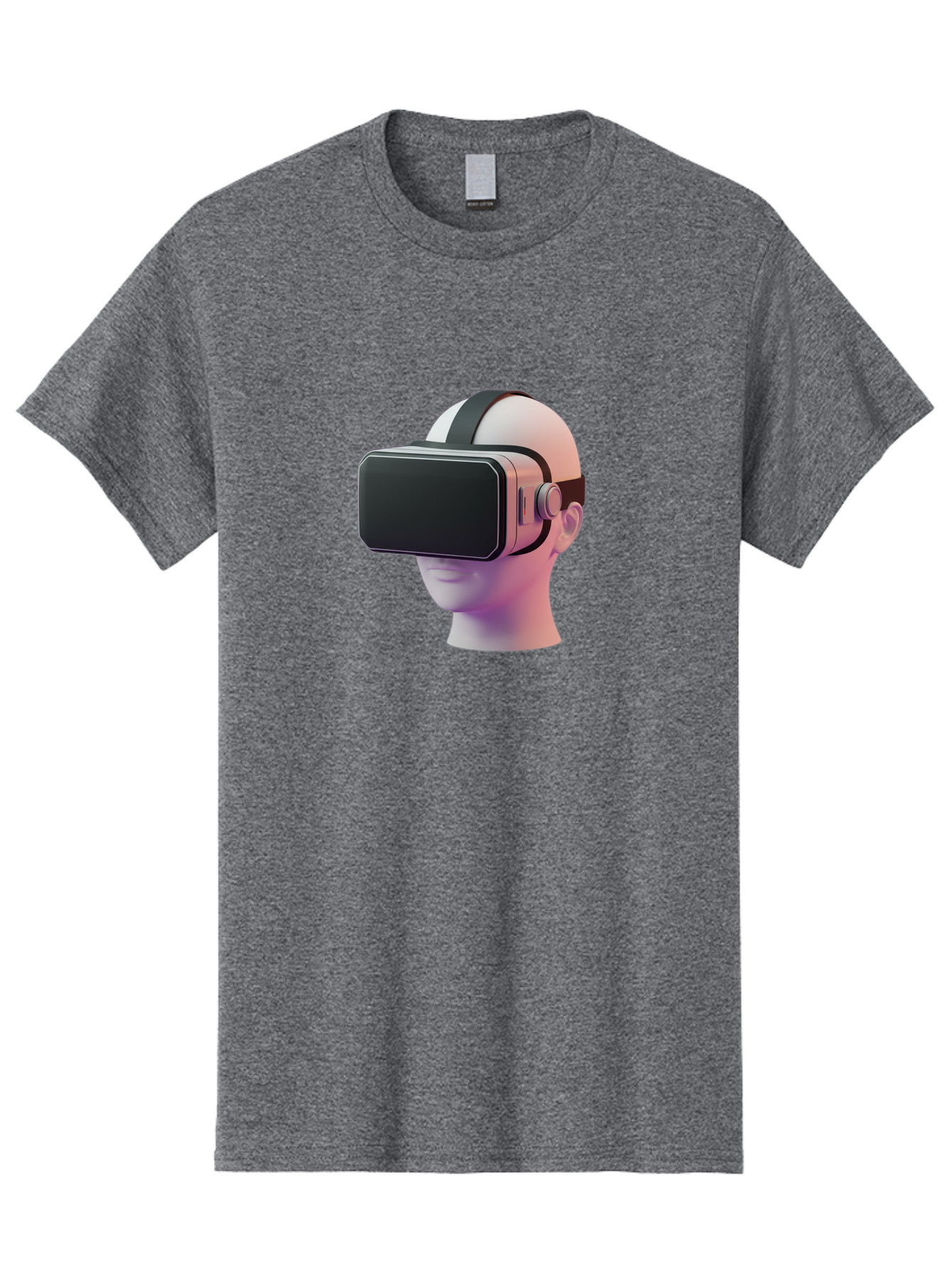 Vr-Headset-Mannequin Men'S Graphic Tee, 100% Cotton, Comfortable Casual Summer Wear, Machine Washable, Virtual Reality Headset, Vr Technology, Futuristic Design, Sleek Black, Modern Gadgets, Gaming, Immersive Experience, Innovative Tech Bab573