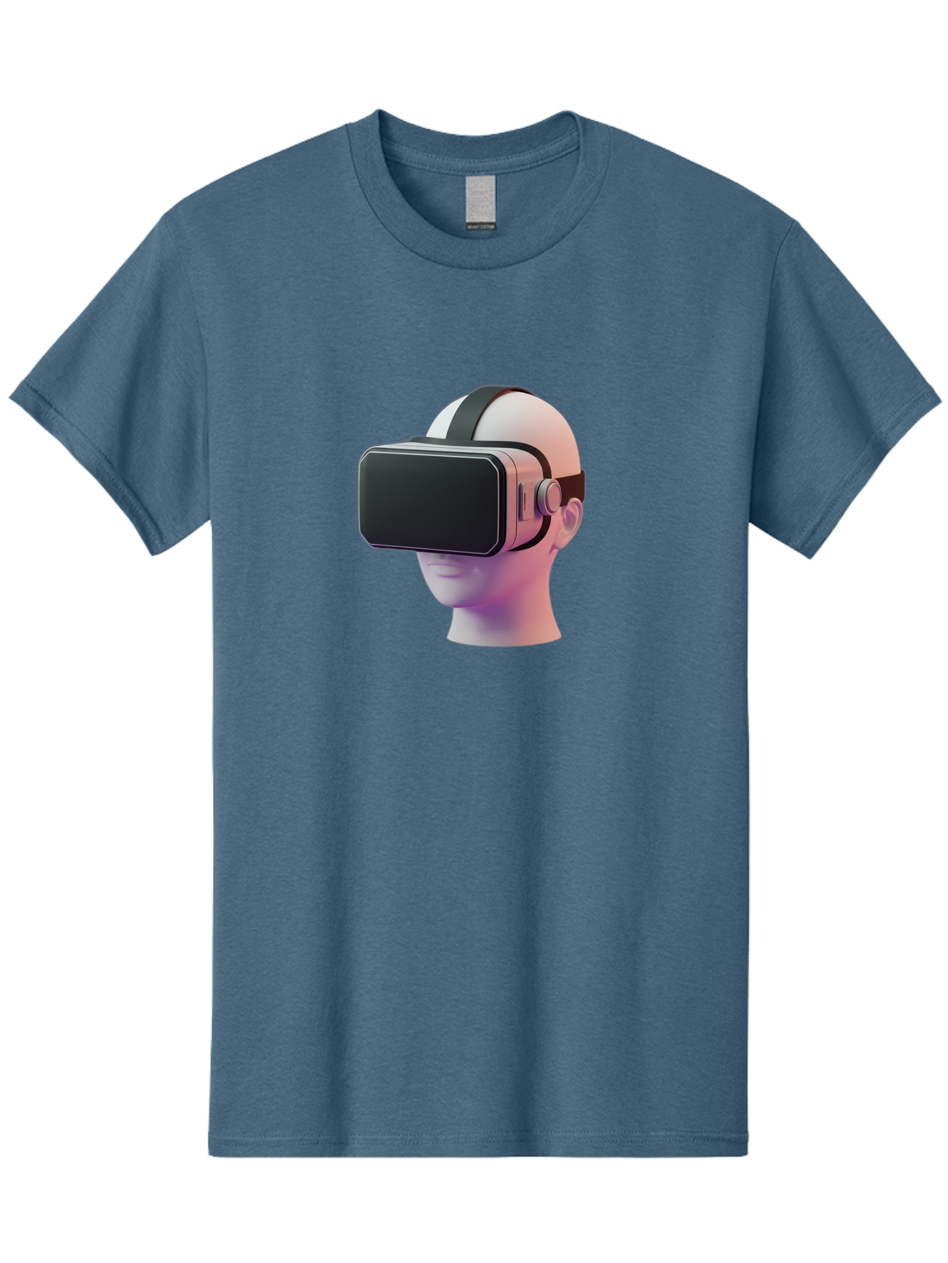 Vr-Headset-Mannequin Men'S Graphic Tee, 100% Cotton, Comfortable Casual Summer Wear, Machine Washable, Virtual Reality Headset, Vr Technology, Futuristic Design, Sleek Black, Modern Gadgets, Gaming, Immersive Experience, Innovative Tech Bab573