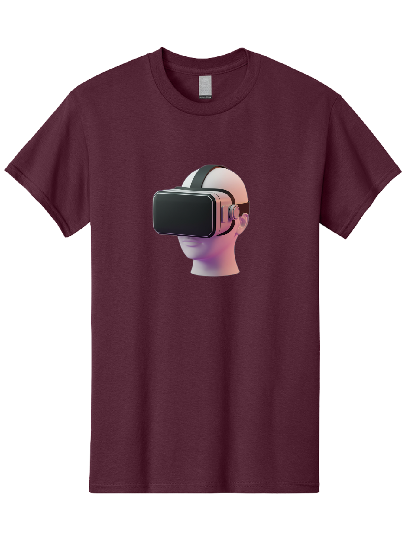 Vr-Headset-Mannequin Men'S Graphic Tee, 100% Cotton, Comfortable Casual Summer Wear, Machine Washable, Virtual Reality Headset, Vr Technology, Futuristic Design, Sleek Black, Modern Gadgets, Gaming, Immersive Experience, Innovative Tech Bab573