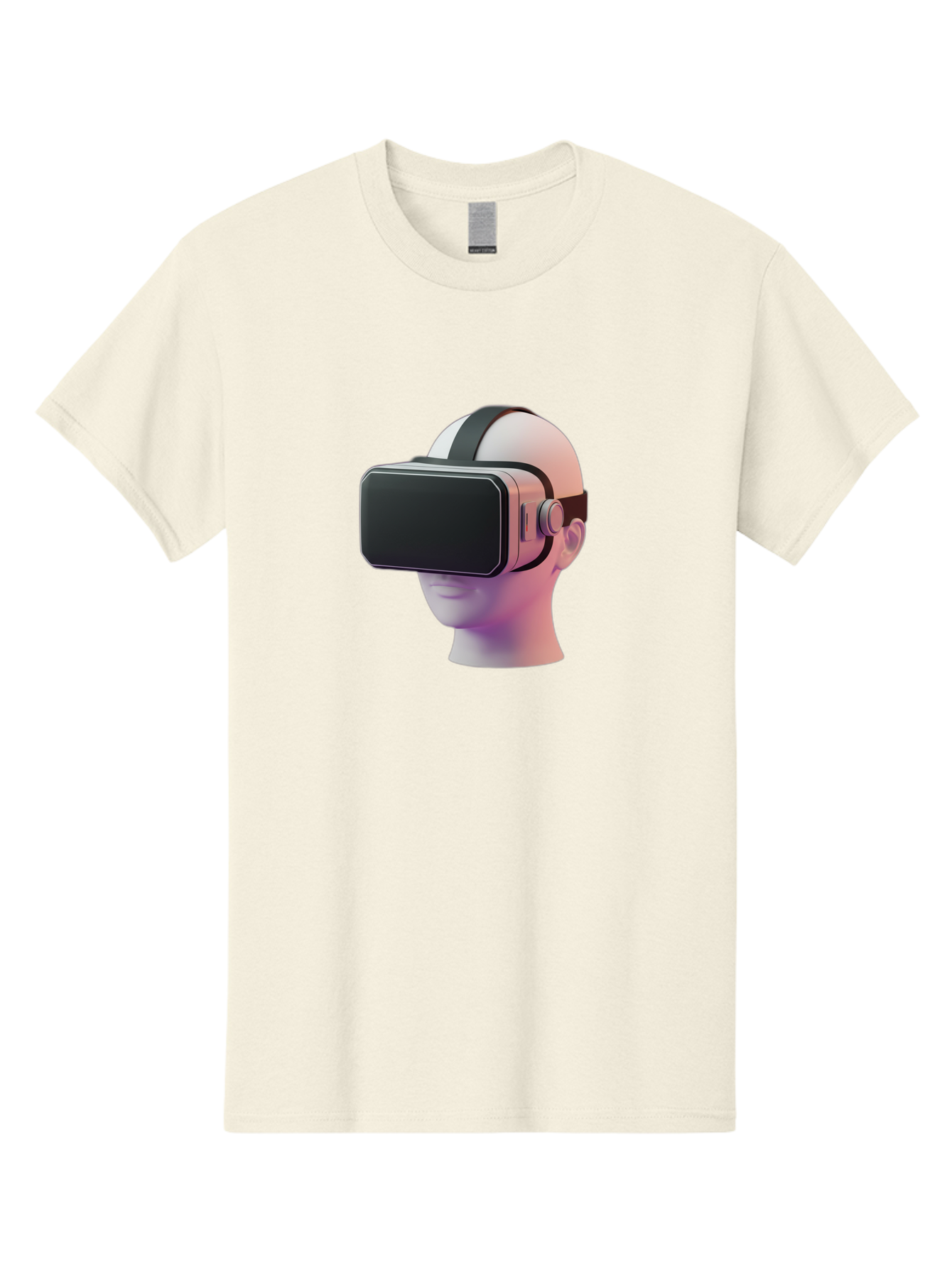 Vr-Headset-Mannequin Men'S Graphic Tee, 100% Cotton, Comfortable Casual Summer Wear, Machine Washable, Virtual Reality Headset, Vr Technology, Futuristic Design, Sleek Black, Modern Gadgets, Gaming, Immersive Experience, Innovative Tech Bab573