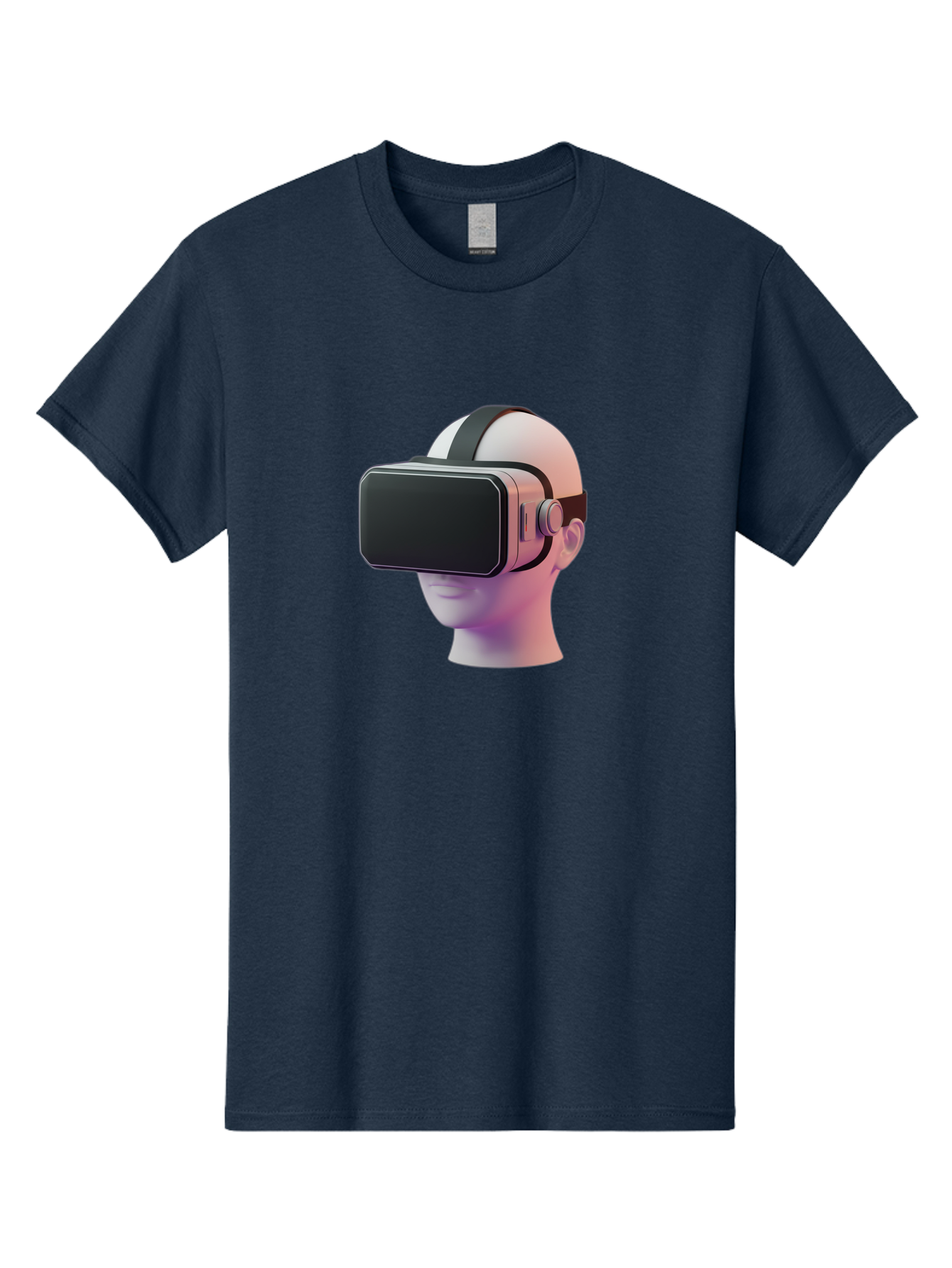 Vr-Headset-Mannequin Men'S Graphic Tee, 100% Cotton, Comfortable Casual Summer Wear, Machine Washable, Virtual Reality Headset, Vr Technology, Futuristic Design, Sleek Black, Modern Gadgets, Gaming, Immersive Experience, Innovative Tech Bab573