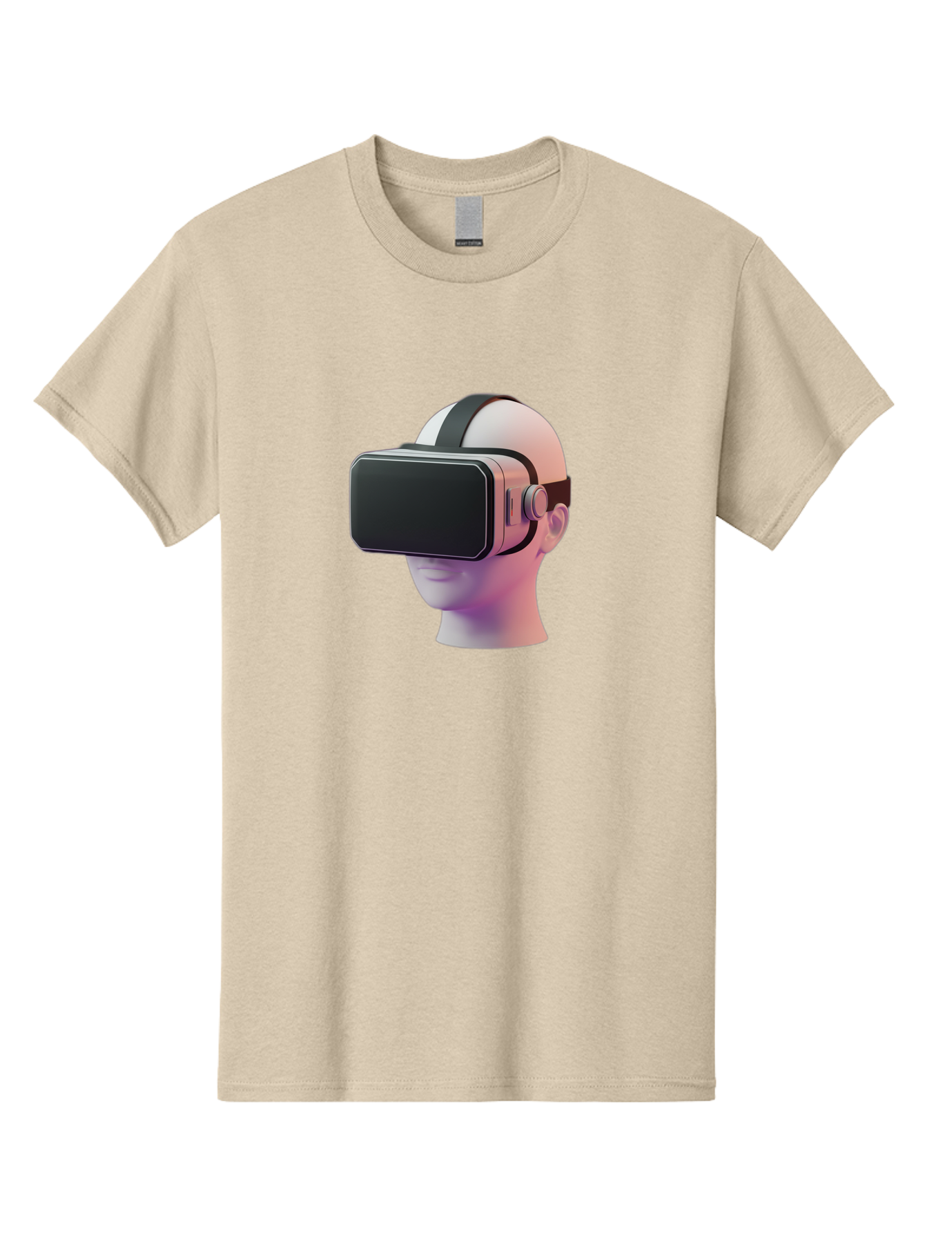 Vr-Headset-Mannequin Men'S Graphic Tee, 100% Cotton, Comfortable Casual Summer Wear, Machine Washable, Virtual Reality Headset, Vr Technology, Futuristic Design, Sleek Black, Modern Gadgets, Gaming, Immersive Experience, Innovative Tech Bab573