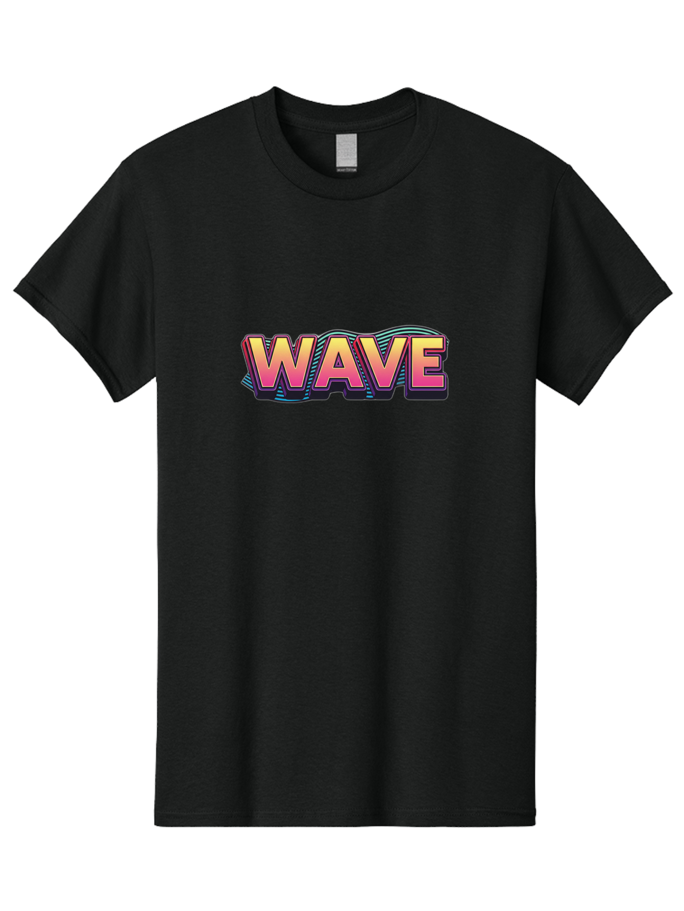 Wave Men'S Graphic Tee, 100% Cotton, Comfortable Casual Summer Wear, Machine Washable, Stylish Typography, Gradient Text, Wavy Design, Vibrant Colors, Modern Graphics, Bold Font, Retro Aesthetic, Colorful Illustration Bab578