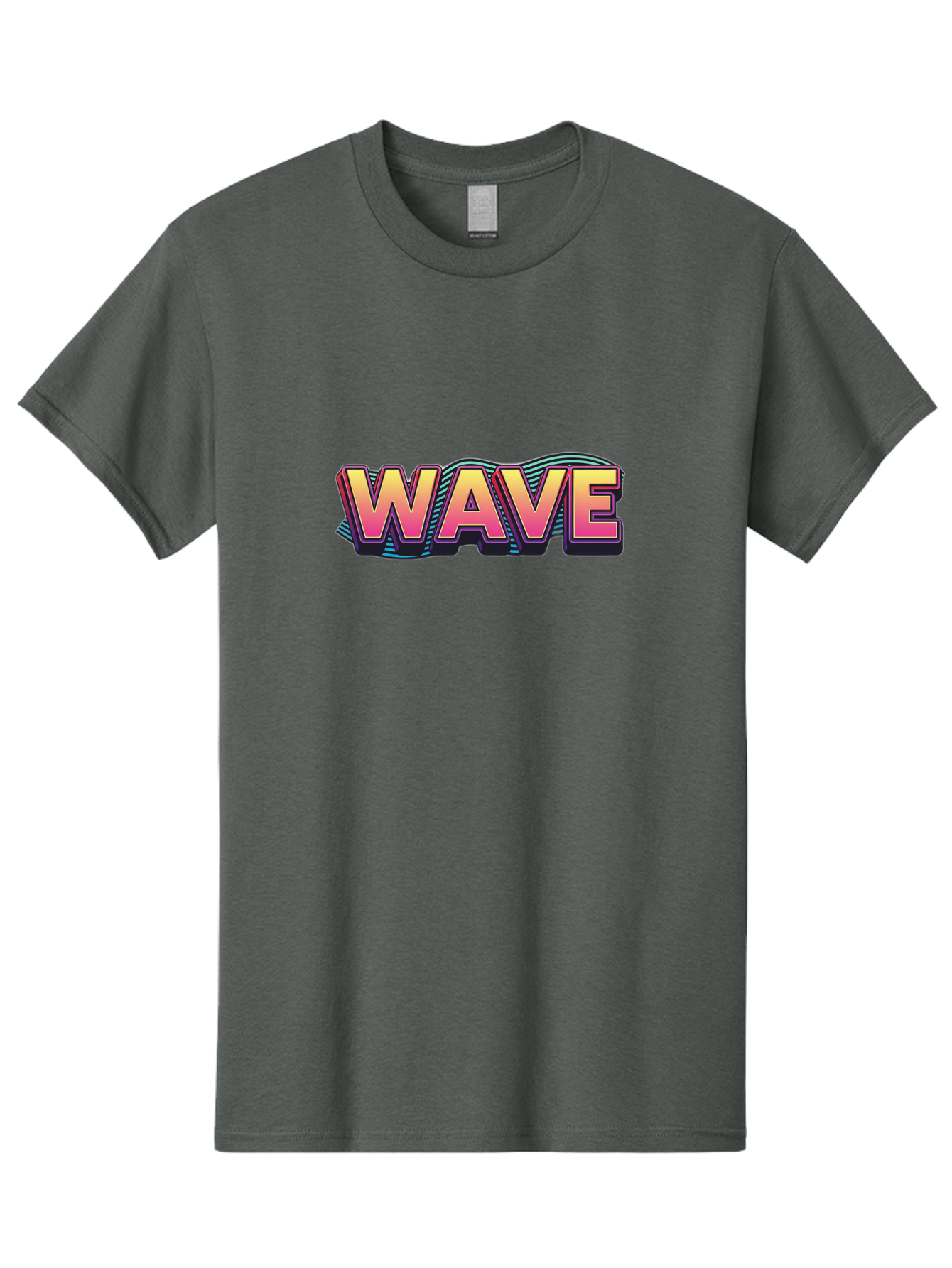 Wave Men'S Graphic Tee, 100% Cotton, Comfortable Casual Summer Wear, Machine Washable, Stylish Typography, Gradient Text, Wavy Design, Vibrant Colors, Modern Graphics, Bold Font, Retro Aesthetic, Colorful Illustration Bab578